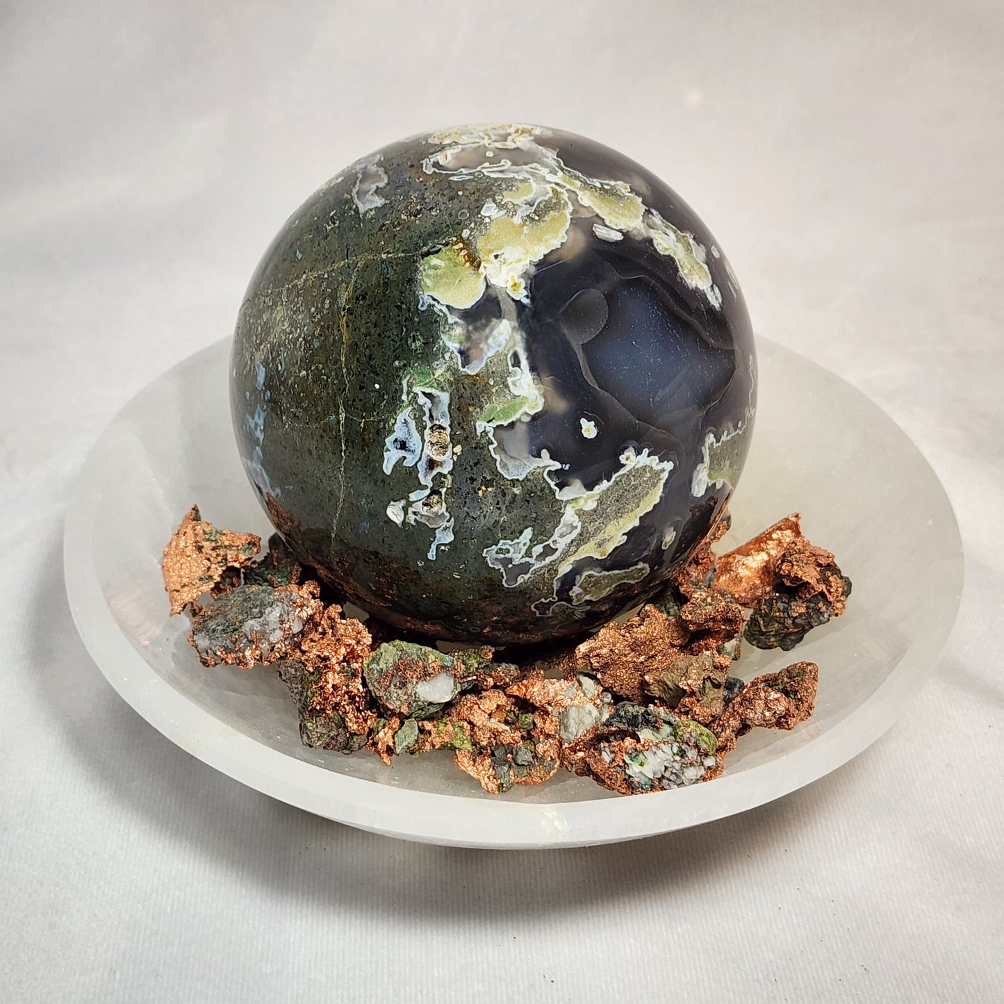 Magnificent Moss Agate Sphere 4"
