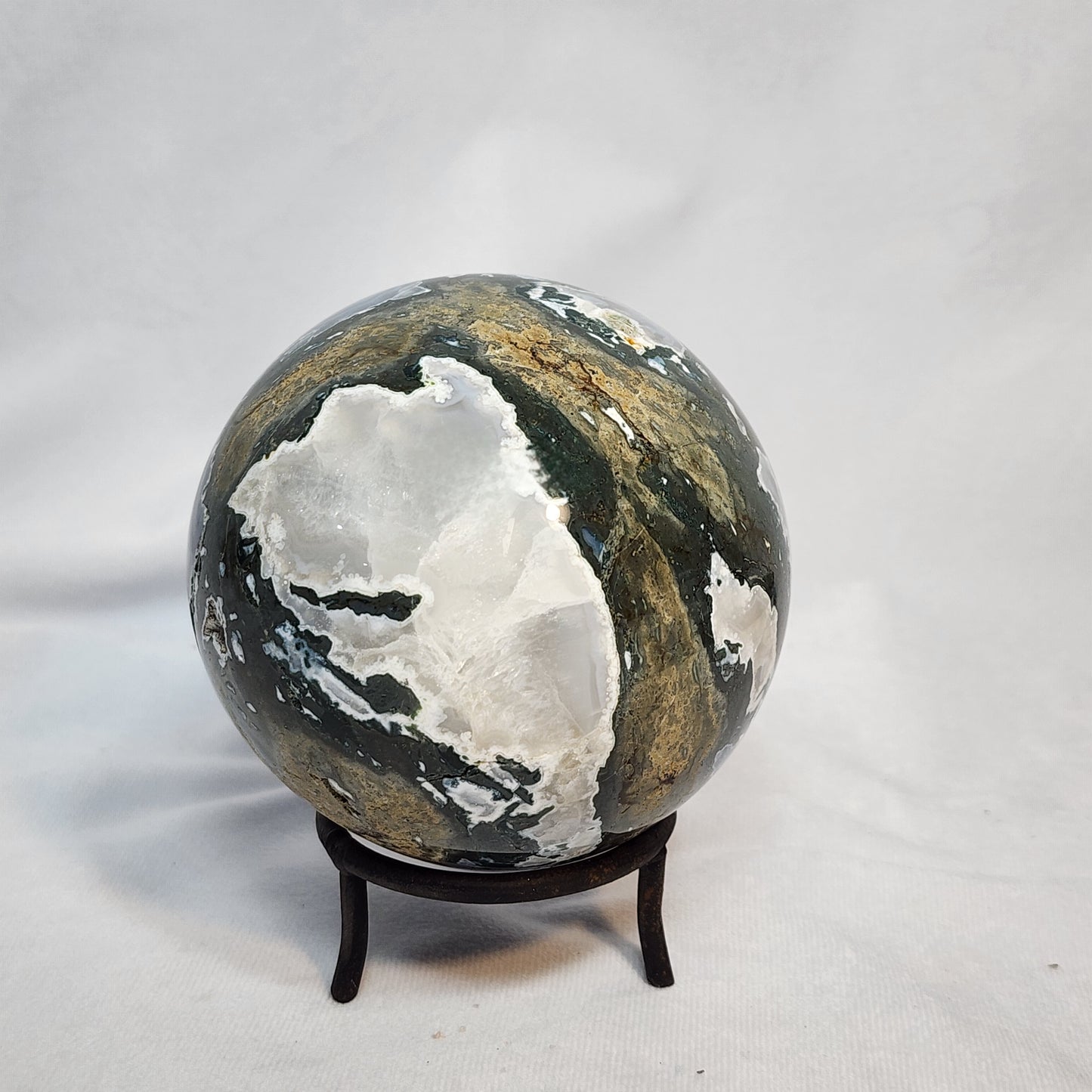 Spectacular Swirled Moss Agate Sphere