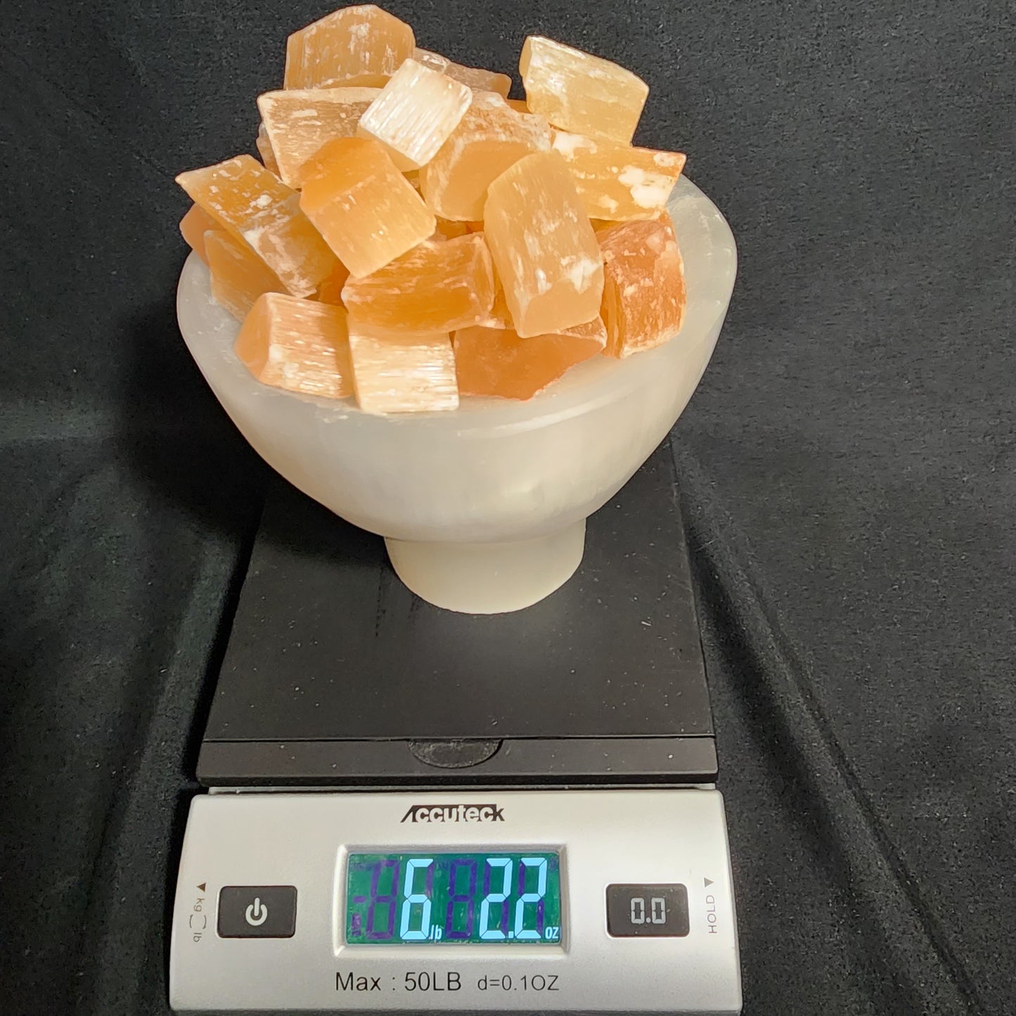Stunning Selenite Lamp with Orange Calcite