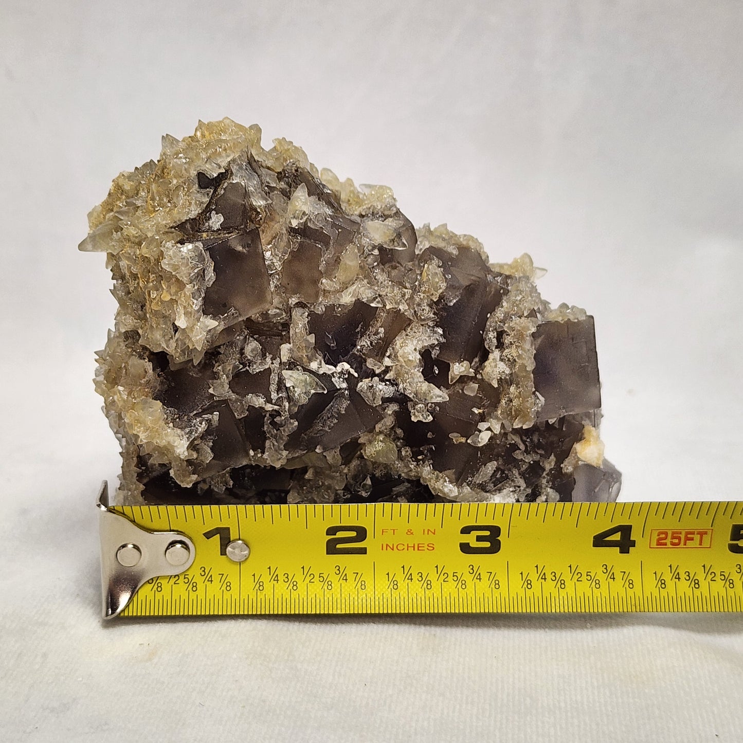 Deep Purple Fluorite with Dogtooth Calcite