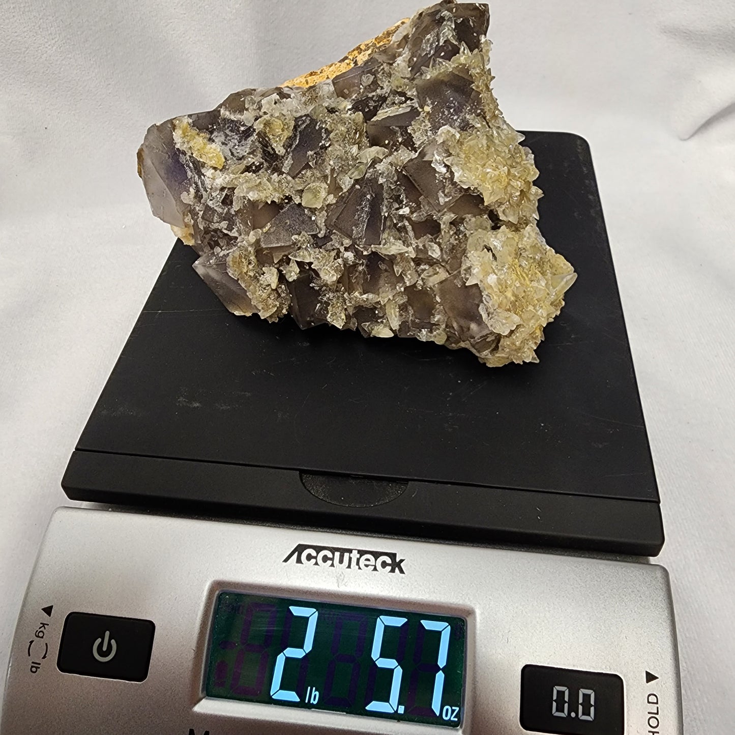 Deep Purple Fluorite with Dogtooth Calcite