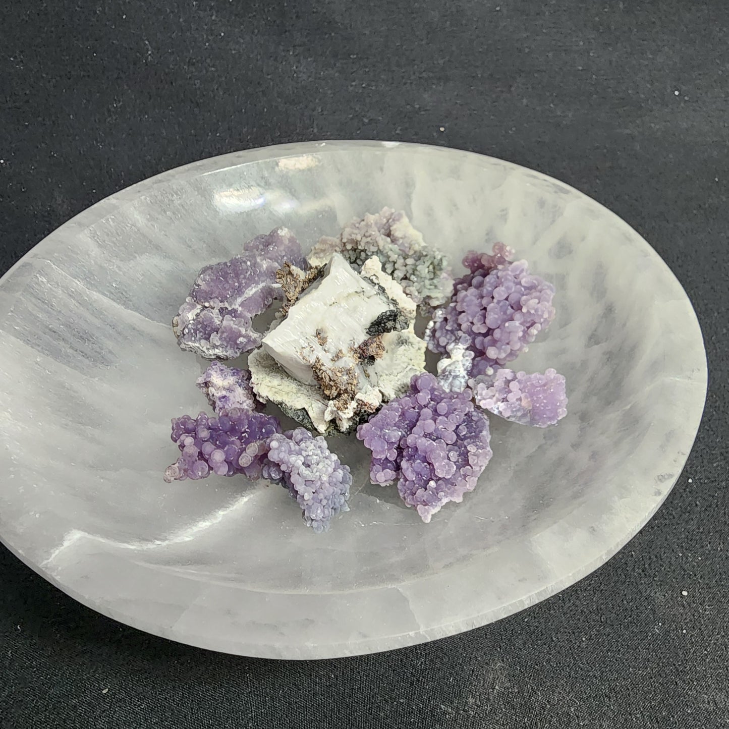 Silver Crystals in Calcite Matrix