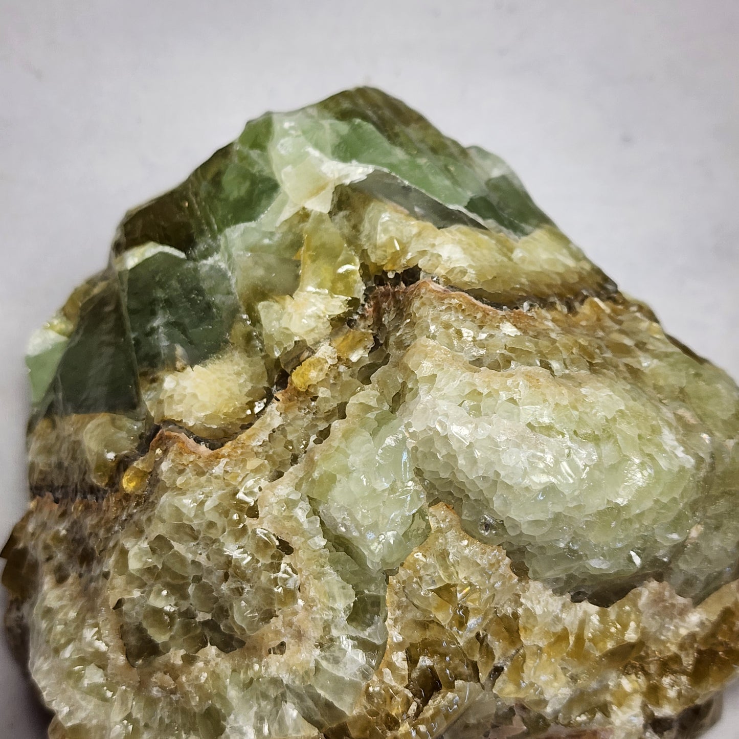 Green Tri-Colored Calcite