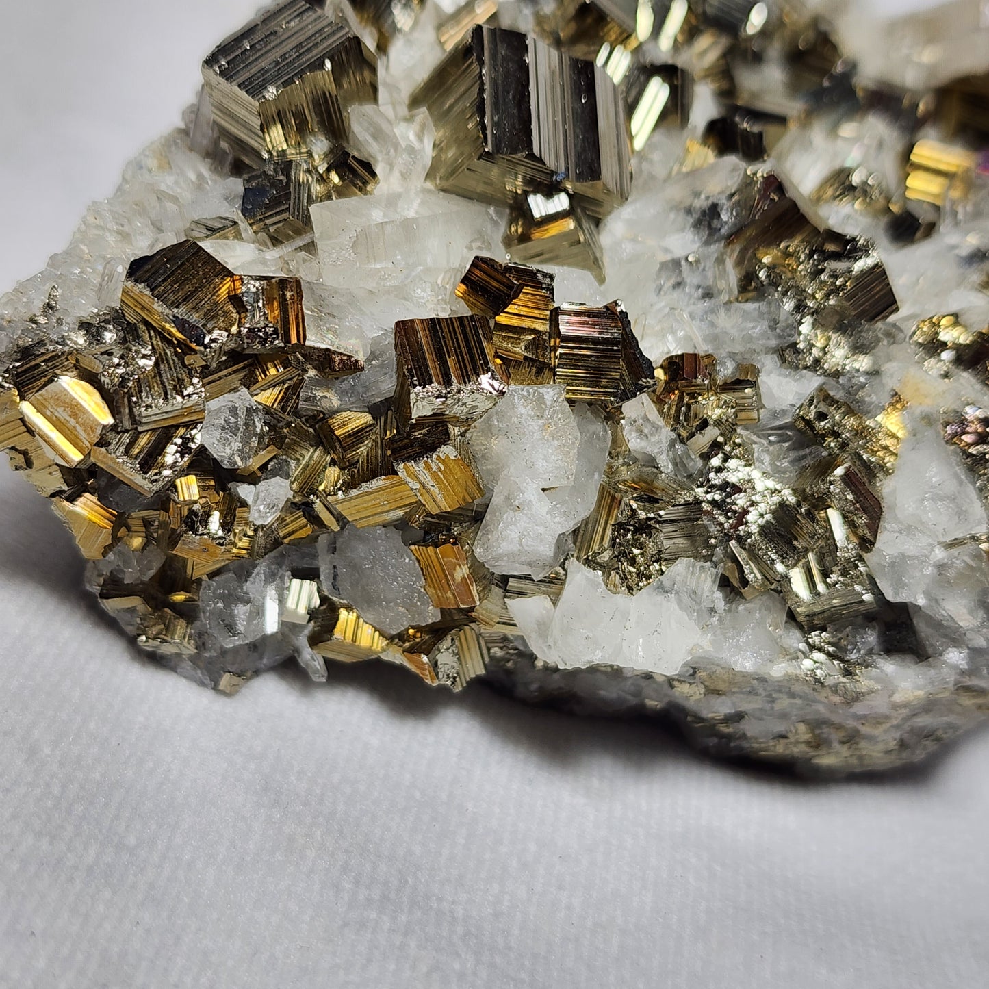 Captivating Cubed Pyrite on Quartz