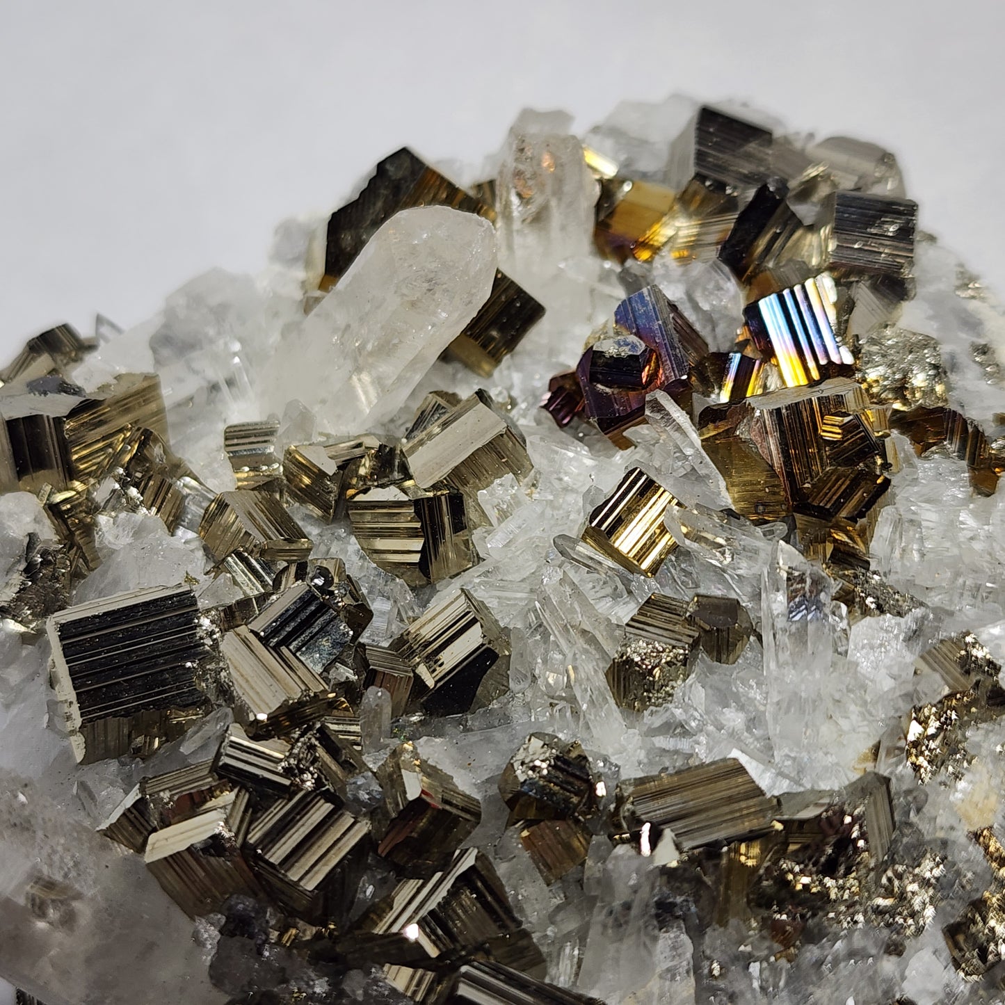 Captivating Cubed Pyrite on Quartz