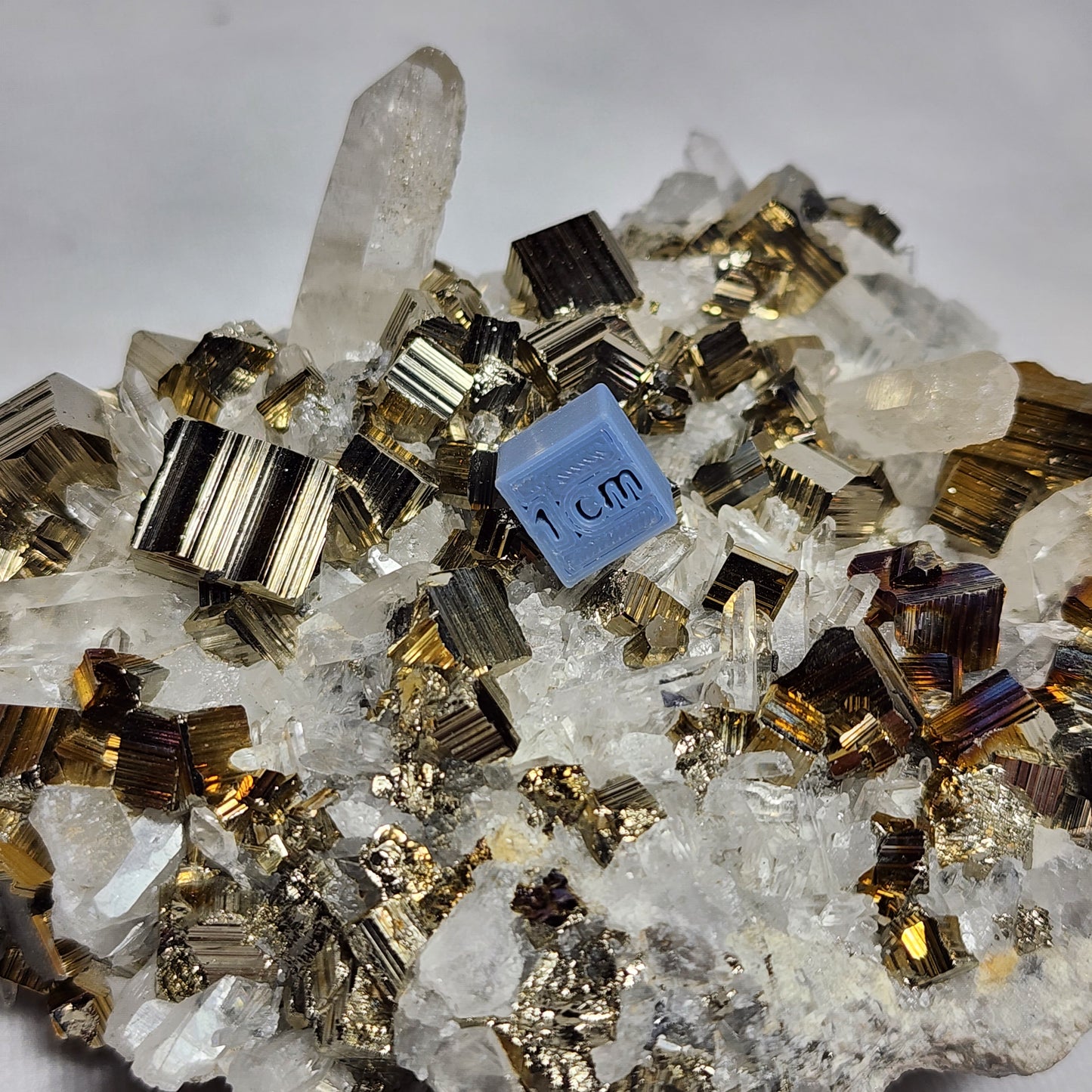 Captivating Cubed Pyrite on Quartz
