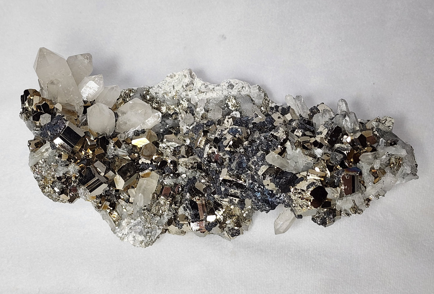 Gorgeous Rainbow Pyrite on Quartz