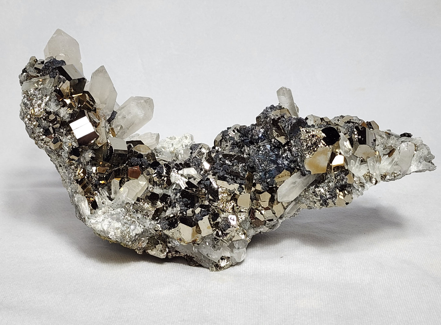 Gorgeous Rainbow Pyrite on Quartz