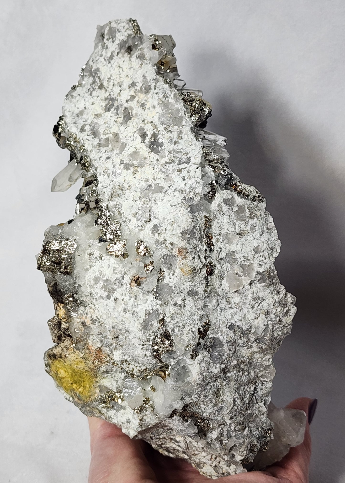 Gorgeous Rainbow Pyrite on Quartz