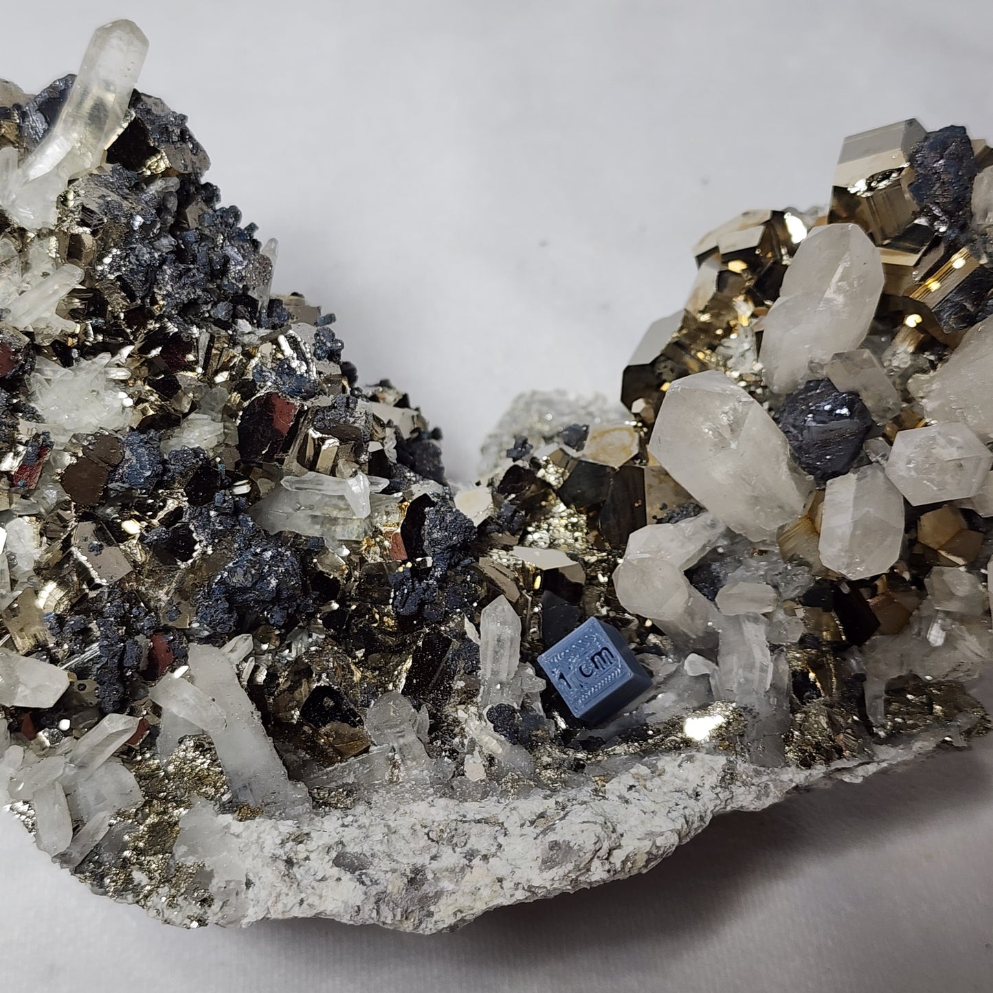 Gorgeous Rainbow Pyrite on Quartz