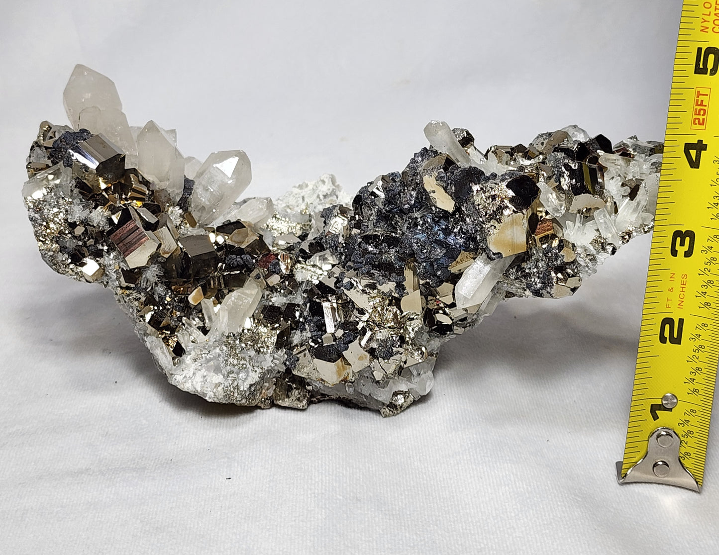 Gorgeous Rainbow Pyrite on Quartz