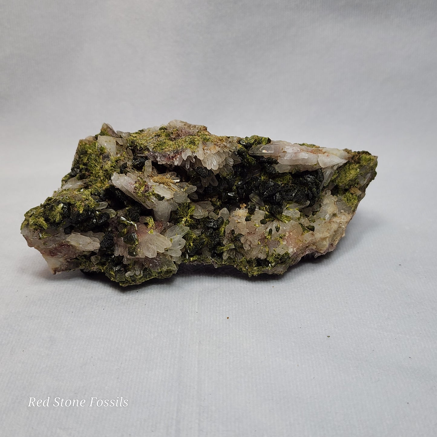 Epic Epidote on Quartz