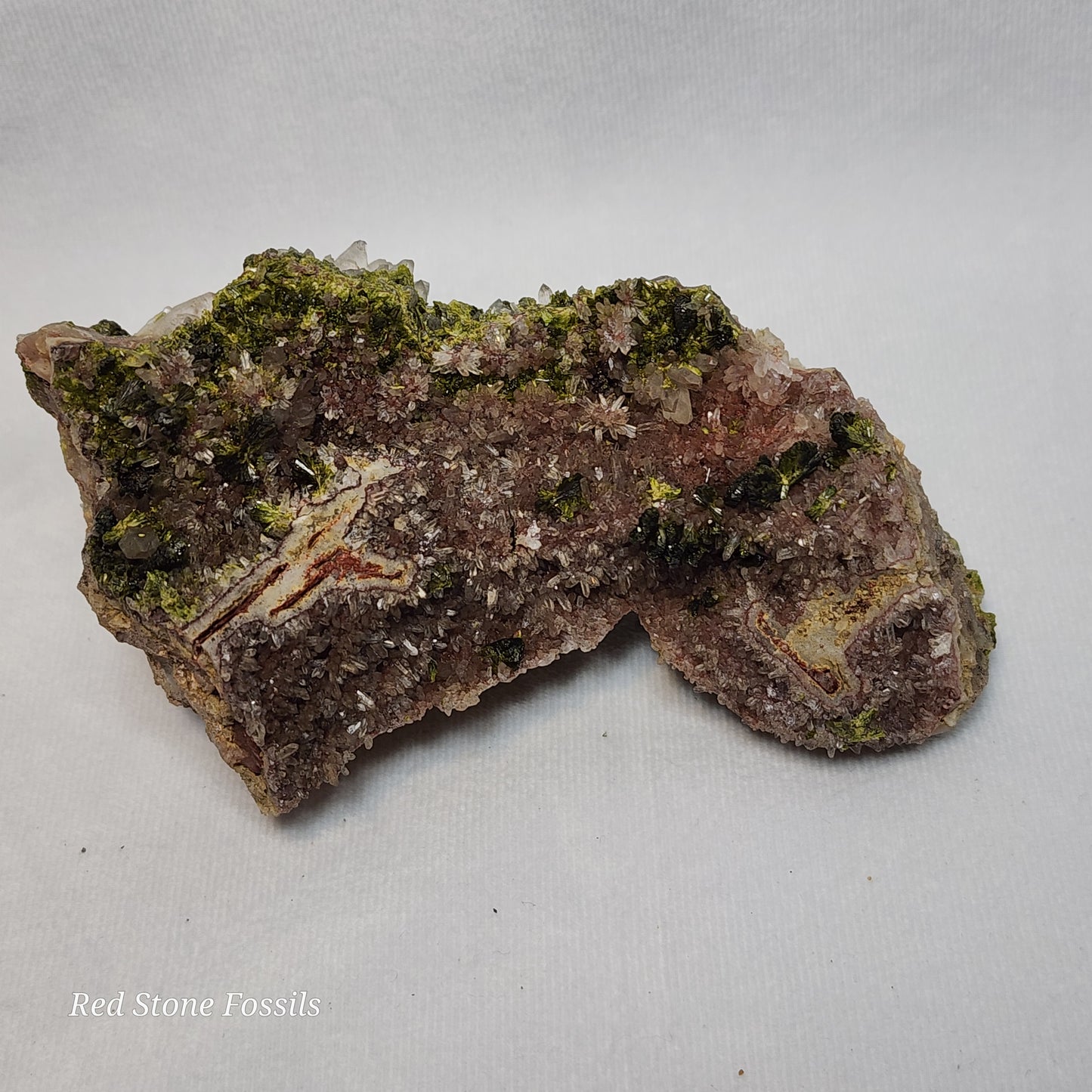 Epic Epidote on Quartz