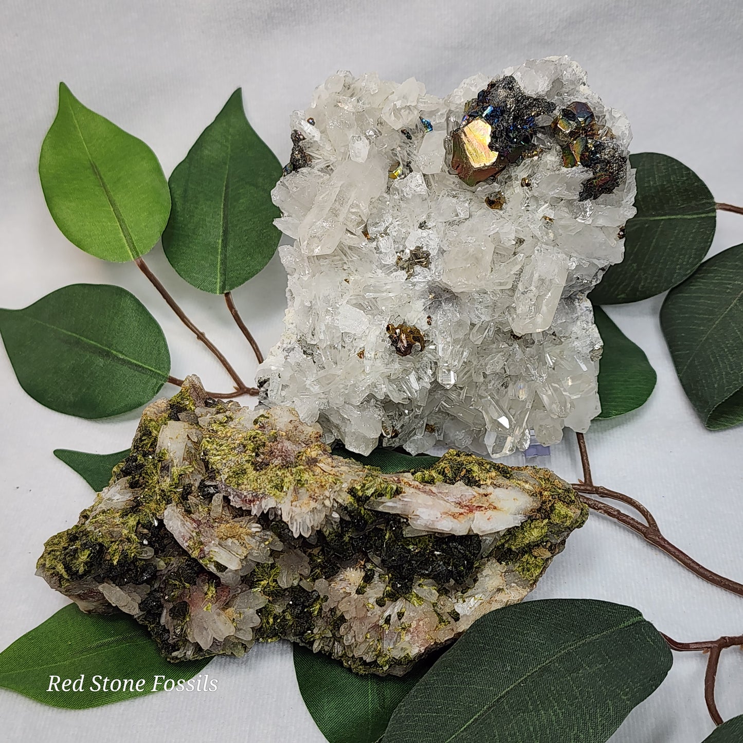 Epic Epidote on Quartz