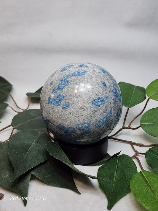 Captivating K2 Jasper (Raindrop Azurite) Sphere