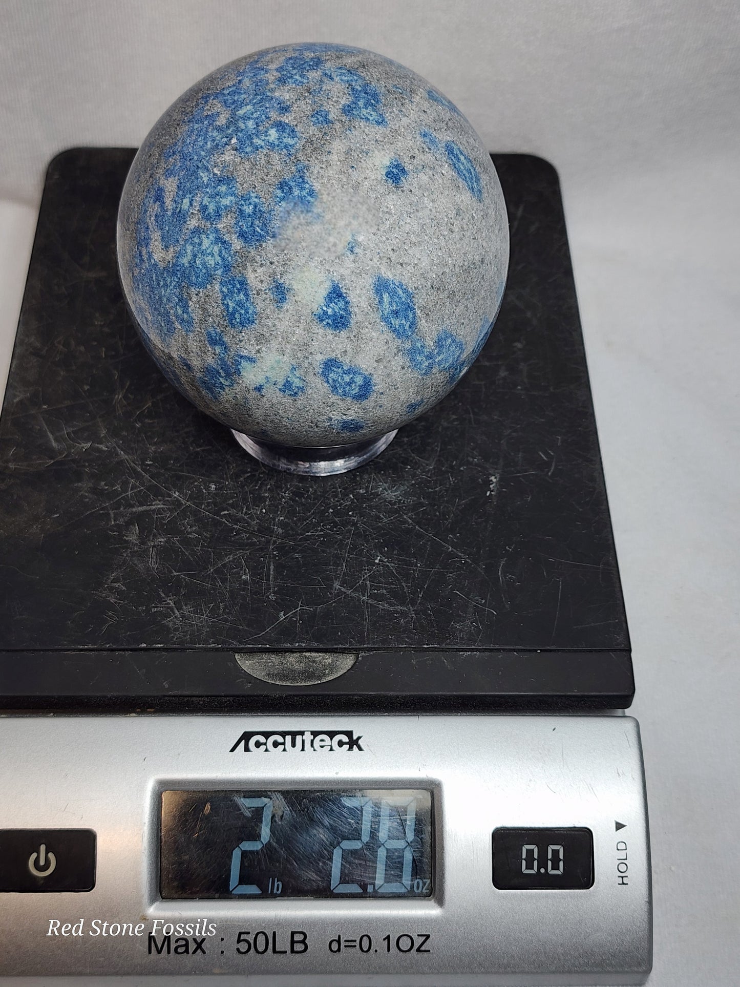 Captivating K2 Jasper (Raindrop Azurite) Sphere