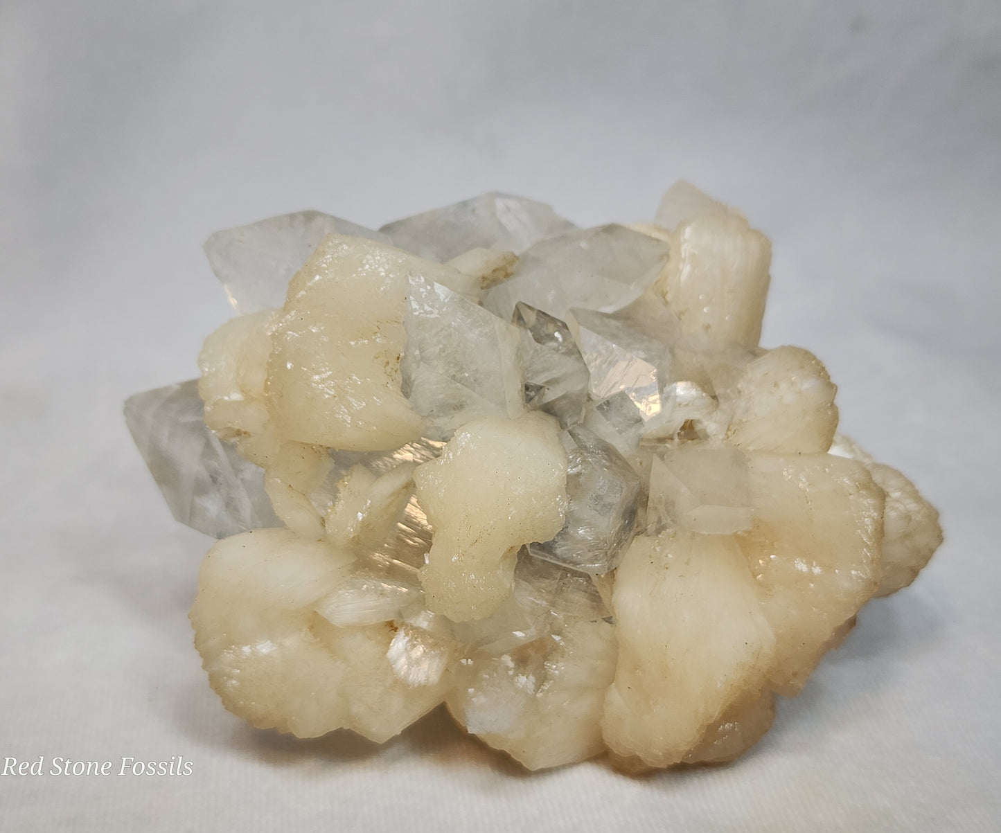 Light Peach Stilbite on Apophyllite