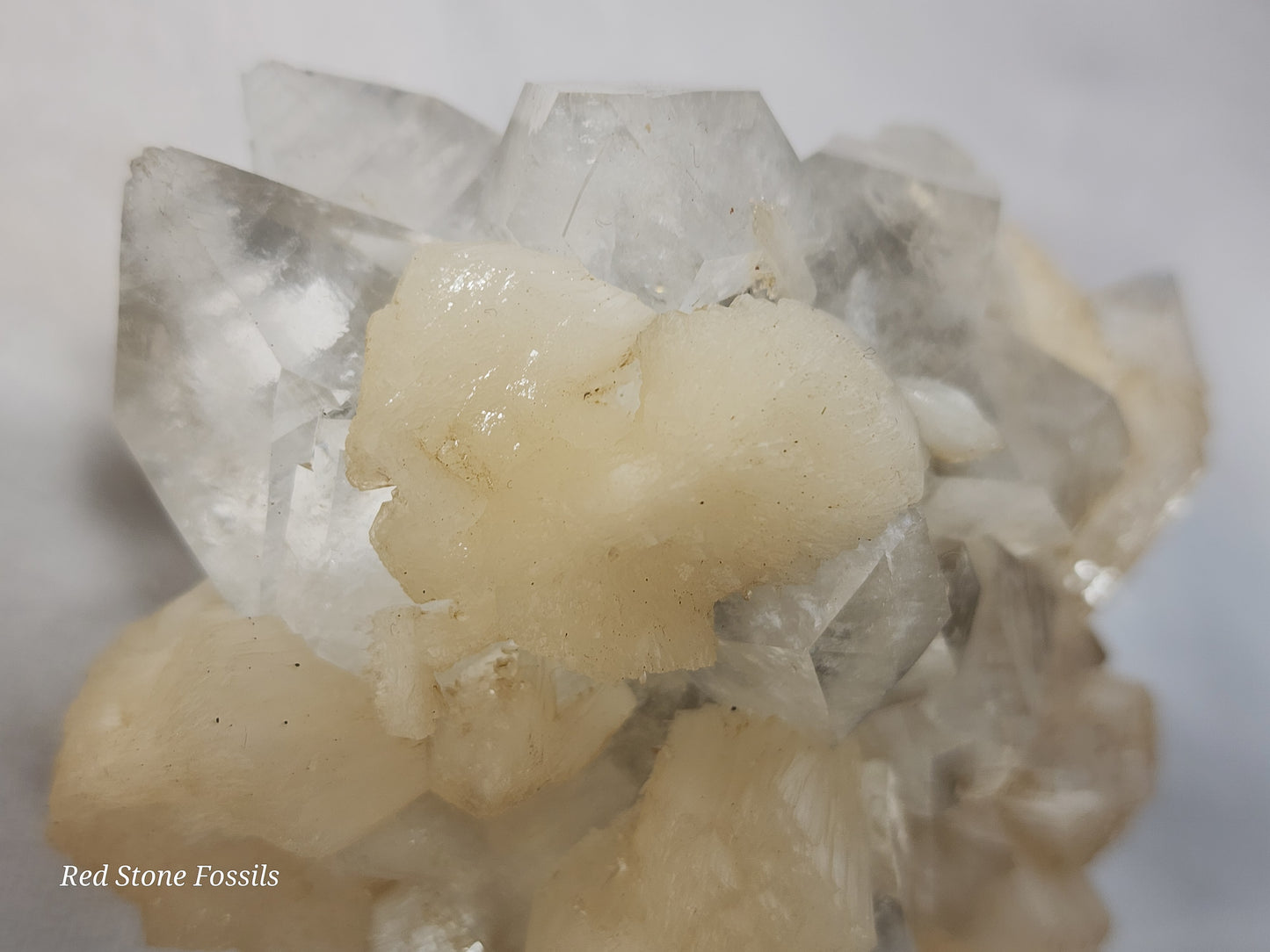 Light Peach Stilbite on Apophyllite