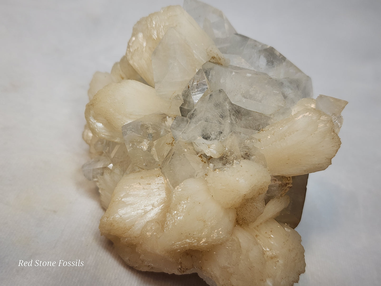 Light Peach Stilbite on Apophyllite