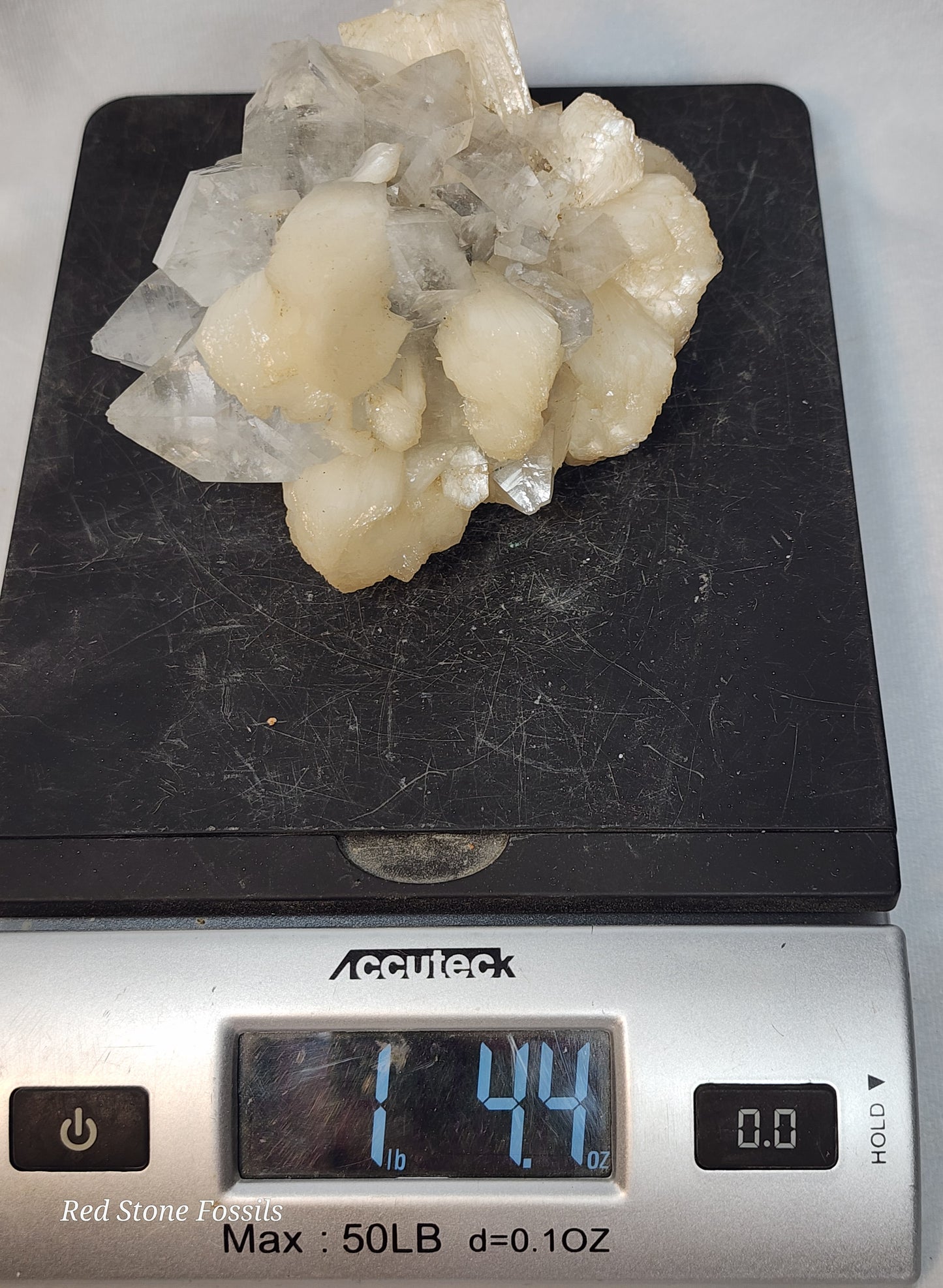 Light Peach Stilbite on Apophyllite