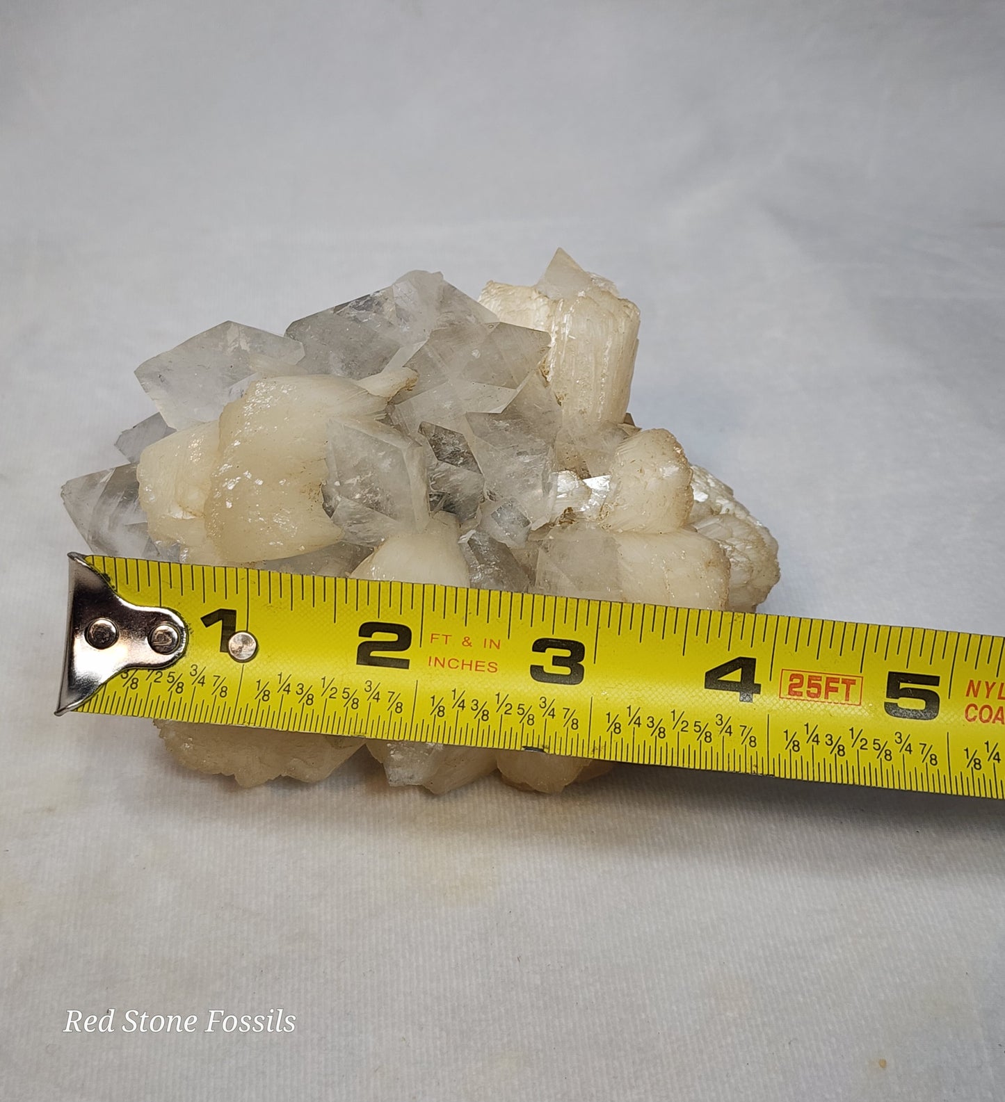 Light Peach Stilbite on Apophyllite