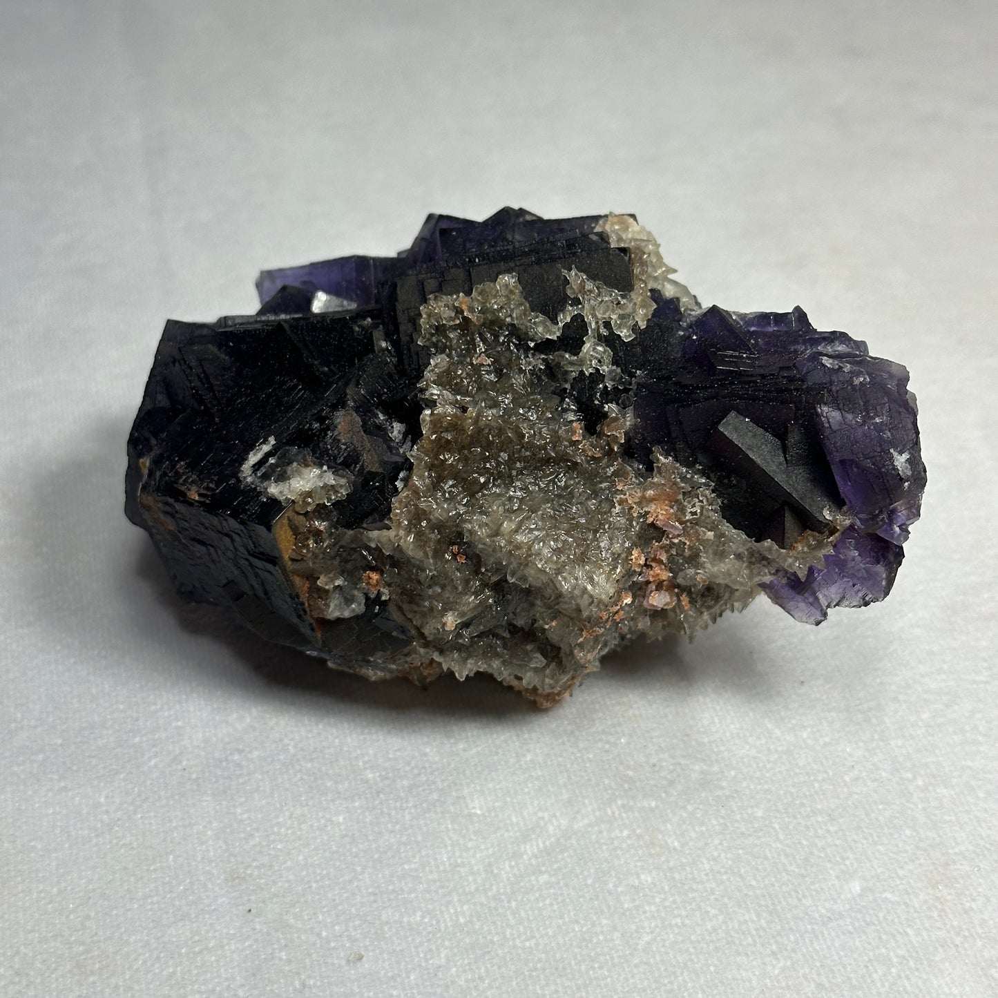 Fluorite and Dogtooth Calcite Cluster