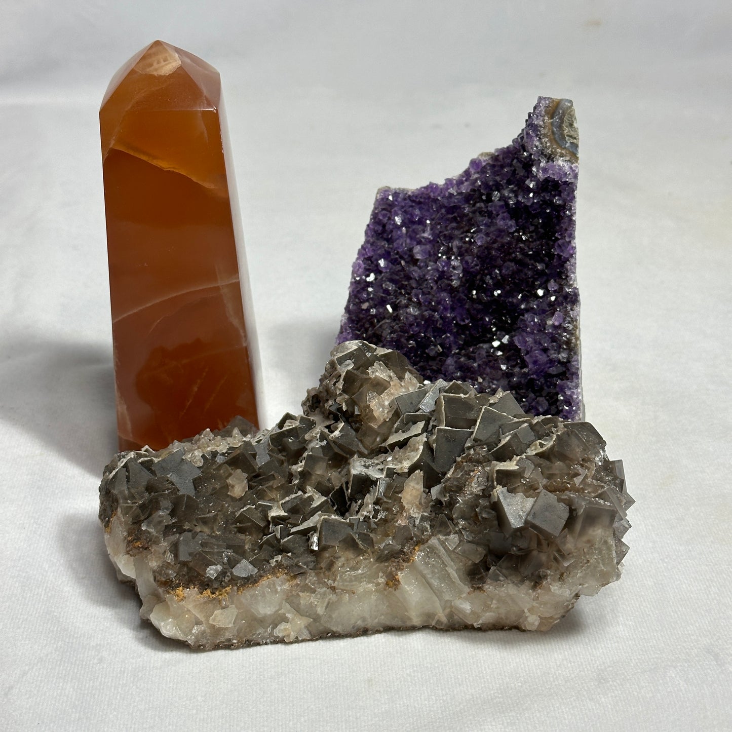 Gleaming Fluorite with Dogtooth Calcite