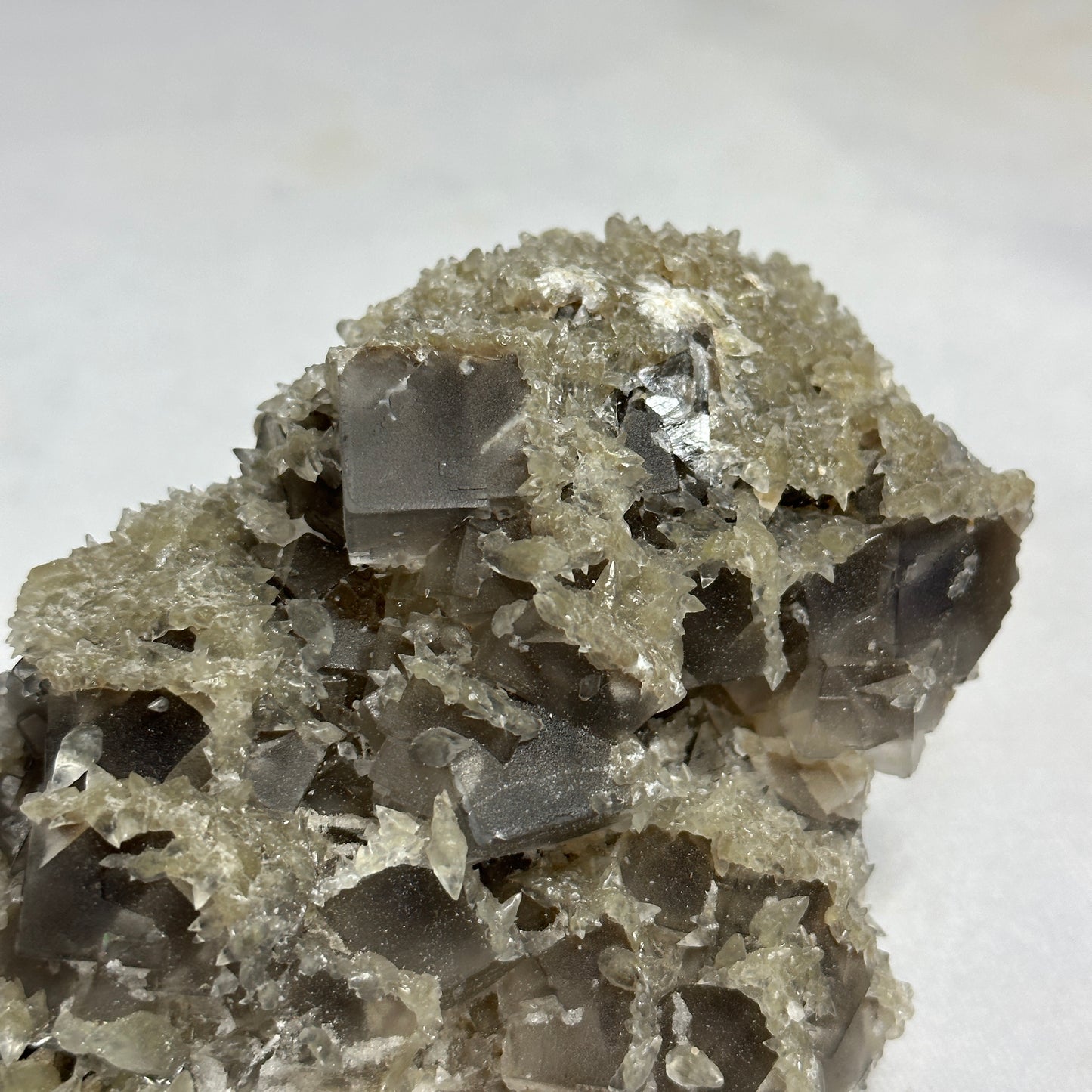Amazing Fluorite and Dogtooth Calcite Cluster