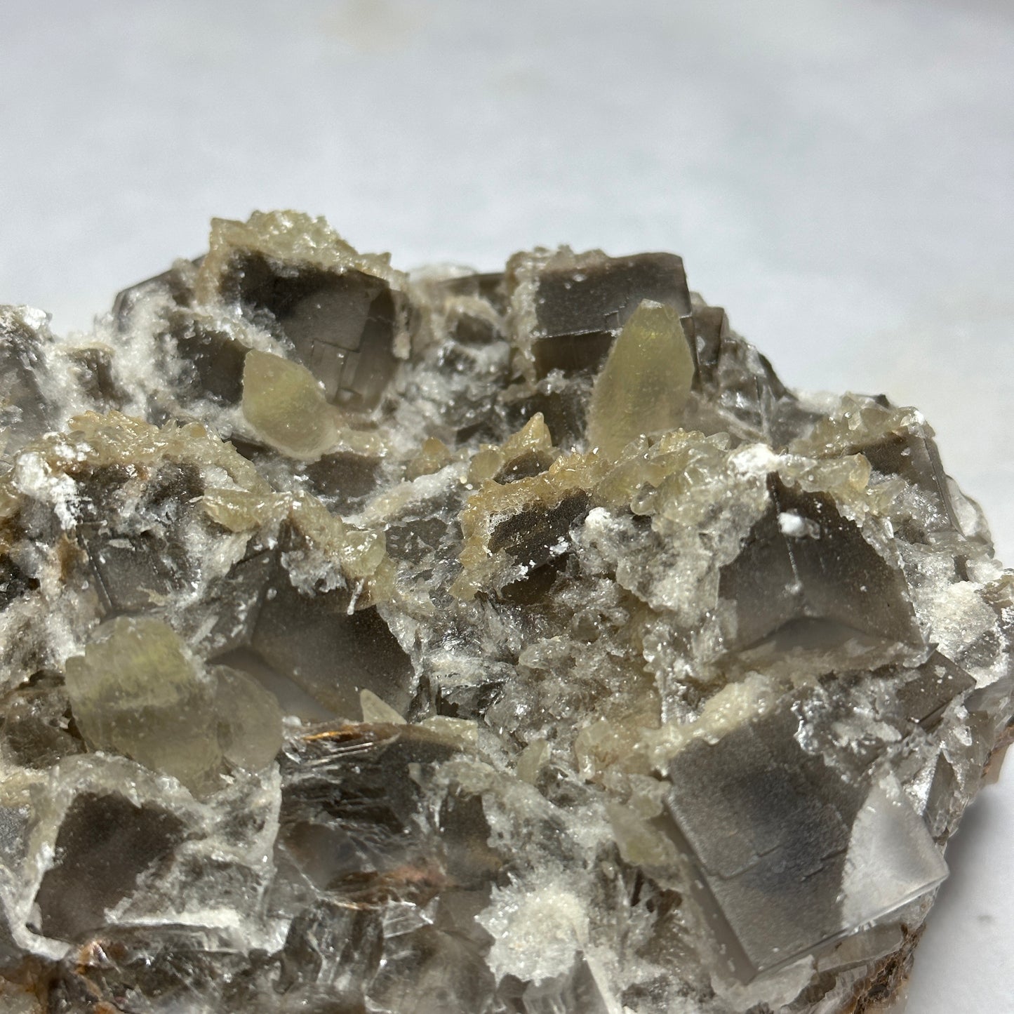 Angelic Fluorite and Dogtooth Calcite Cluster