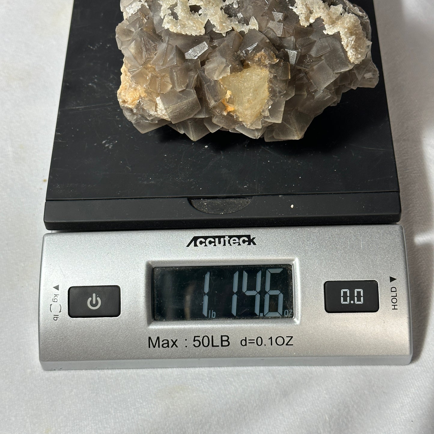 Lovely Fluorite and Dogtooth Calcite Cluster