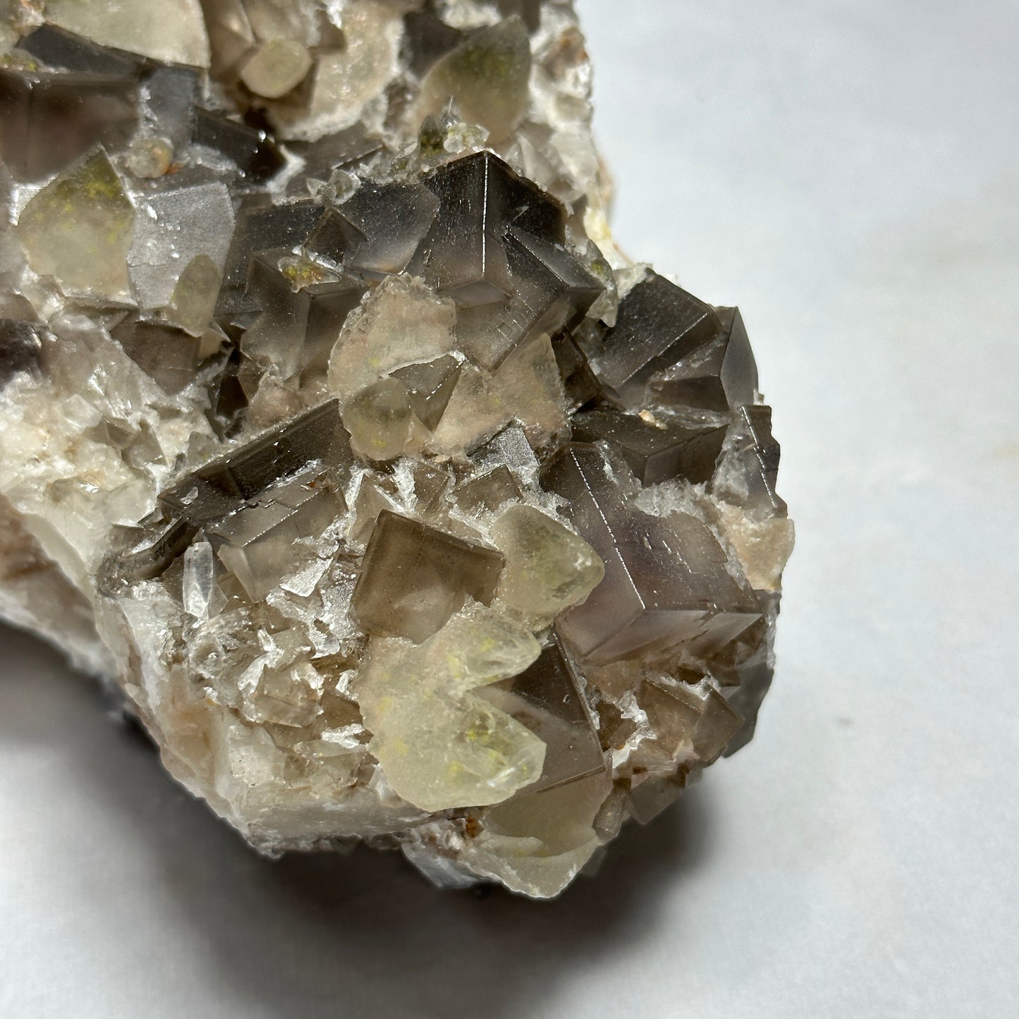 Large Dogtooth Calcite and Fluorite Cluster