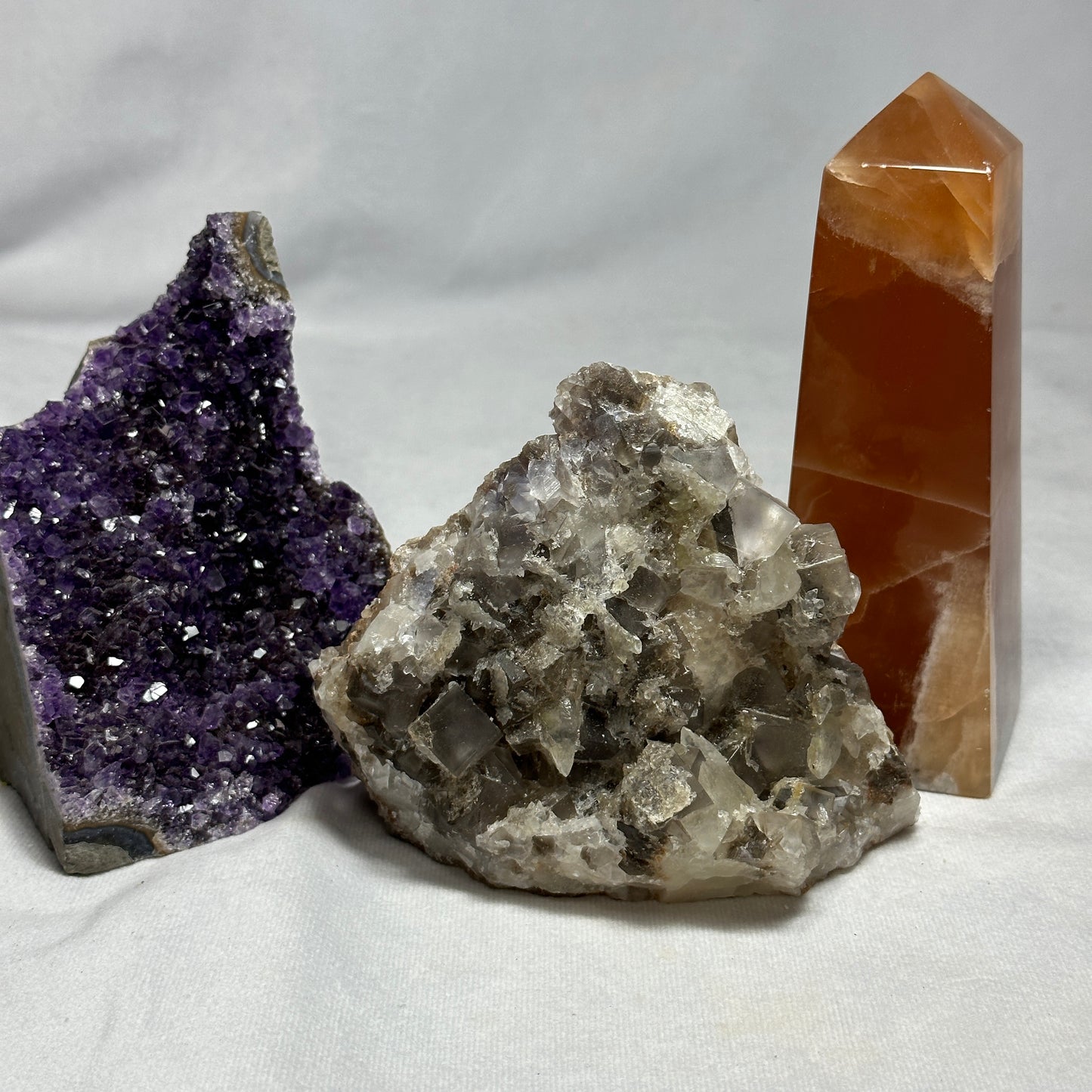 Beautiful Fluorite and Dogtooth Calcite Specimen