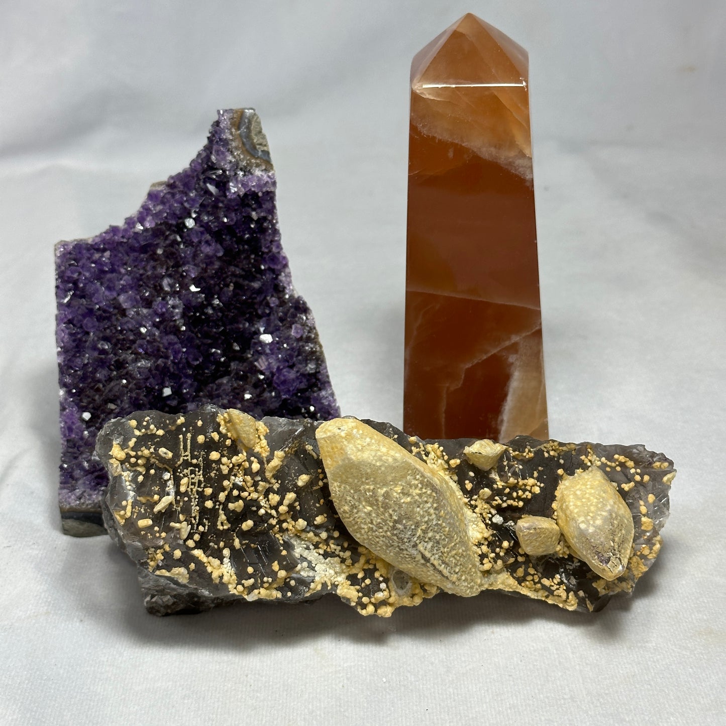 Fluorite with Large Dogtooth Calcite