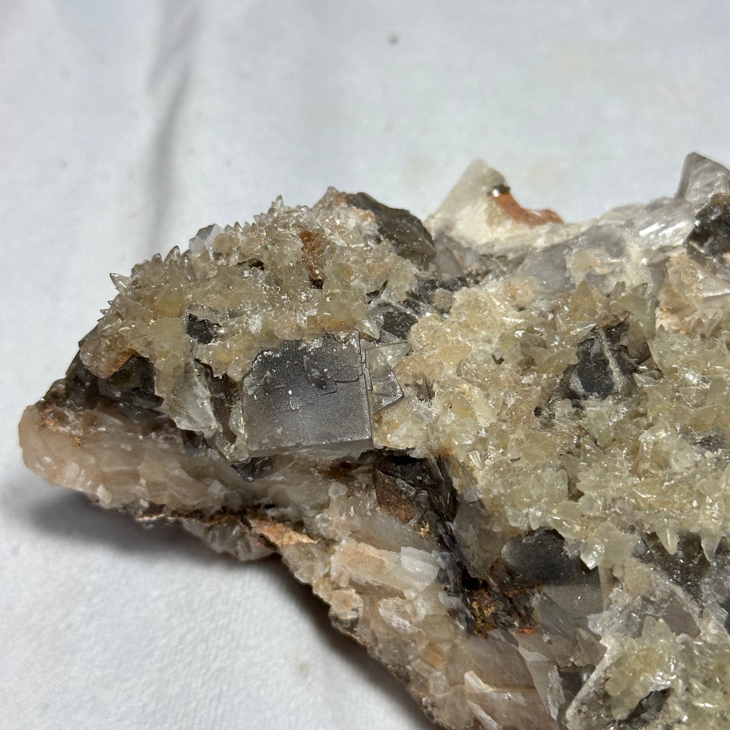 Remarkable Fluorite and Dogtooth Calcite Specimen