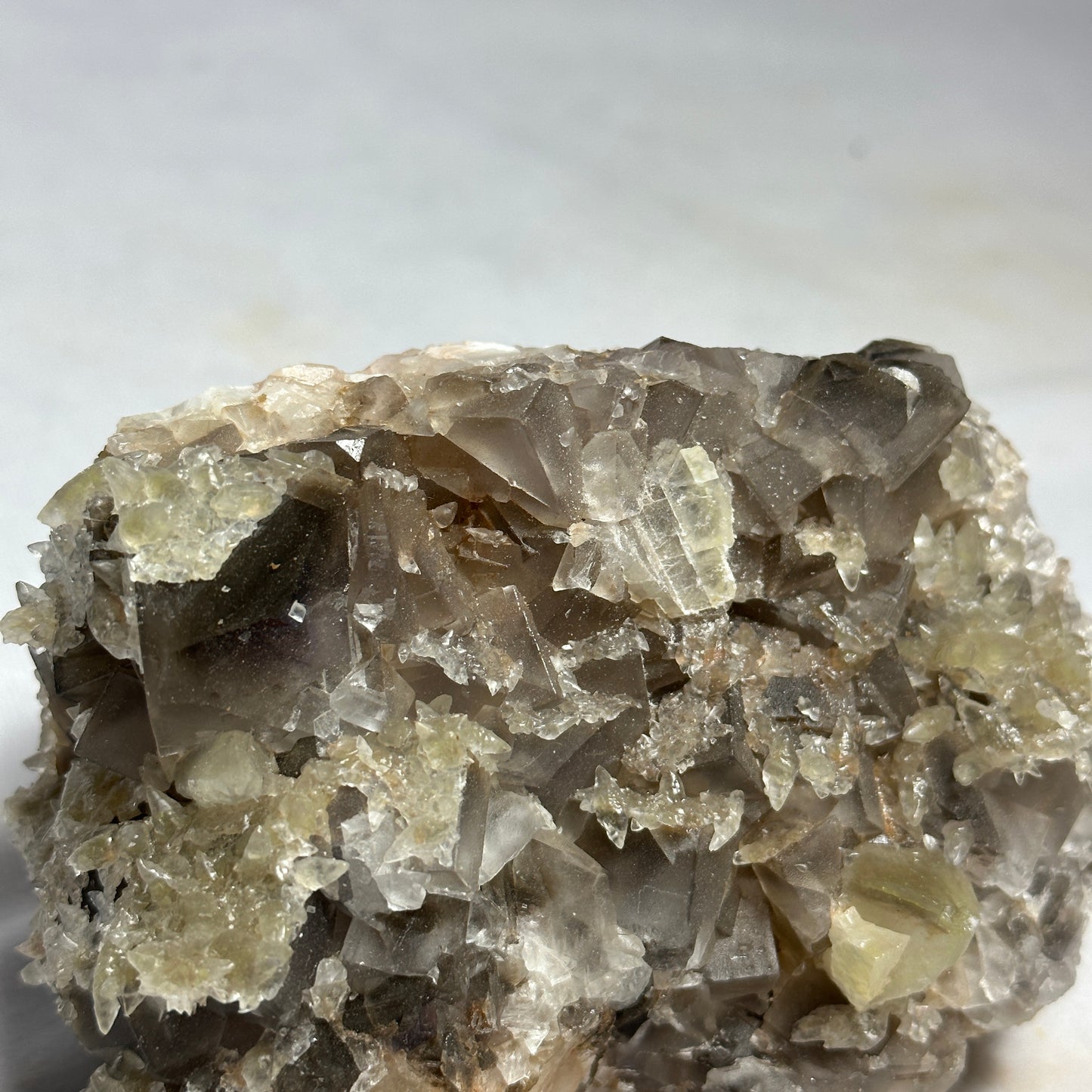 Smokey Grey Fluorite and Dogtooth Calcite