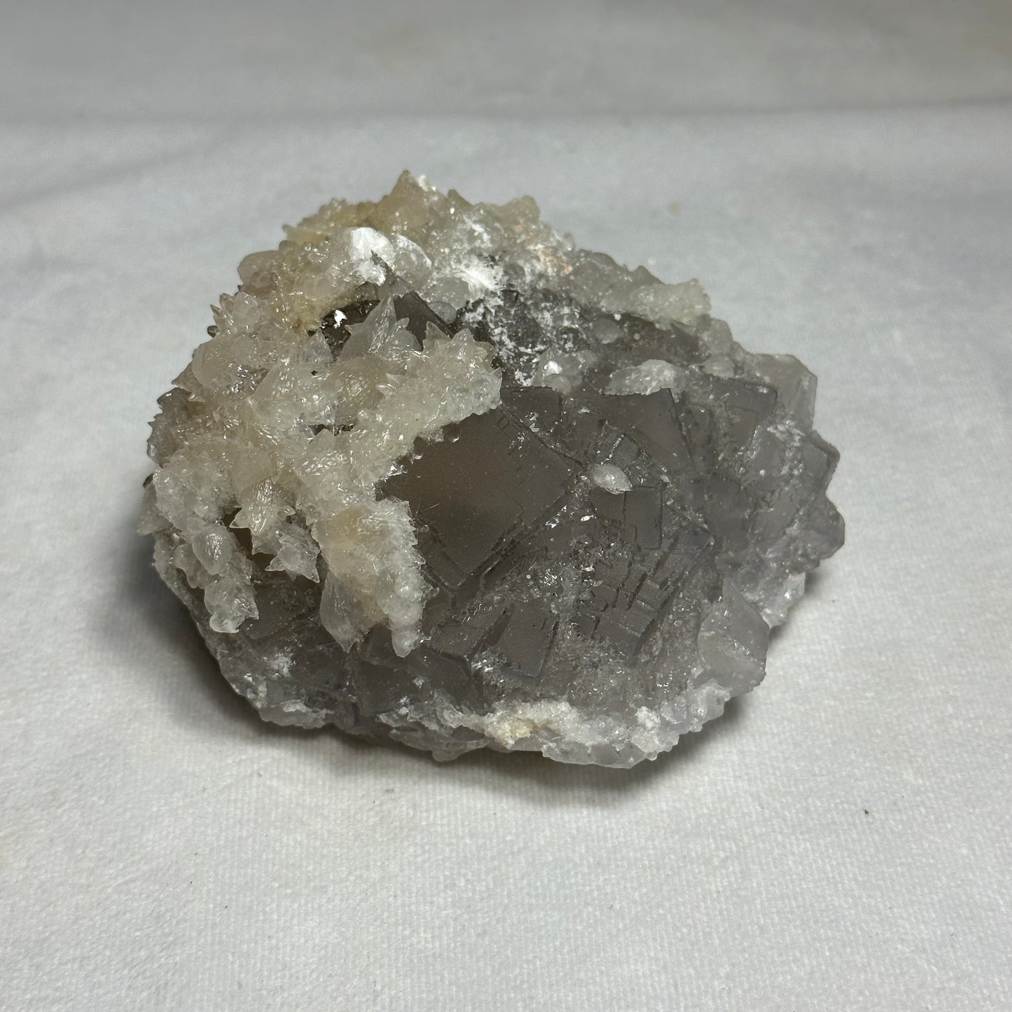 Fluorite and White Dogtooth Calcite