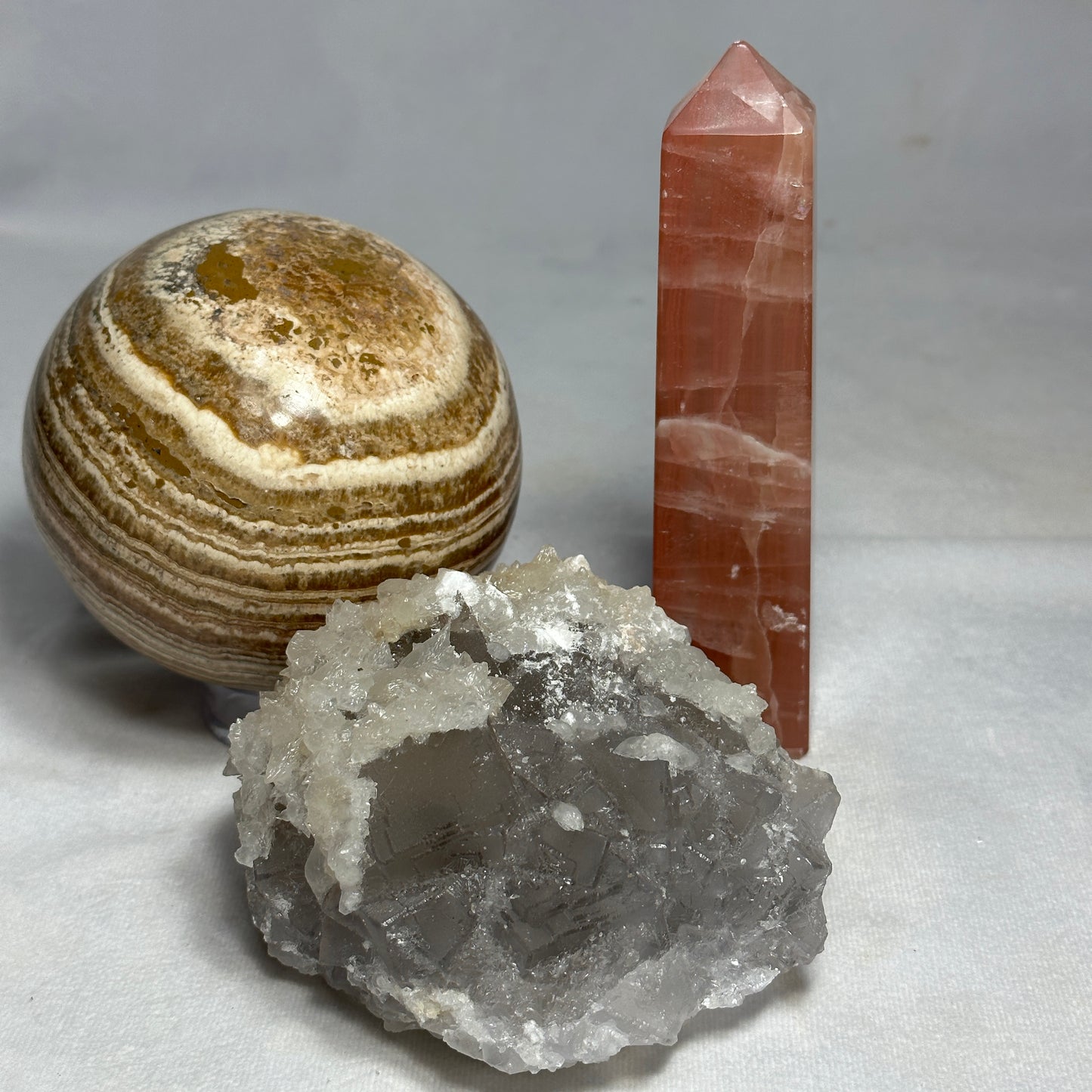 Fluorite and White Dogtooth Calcite