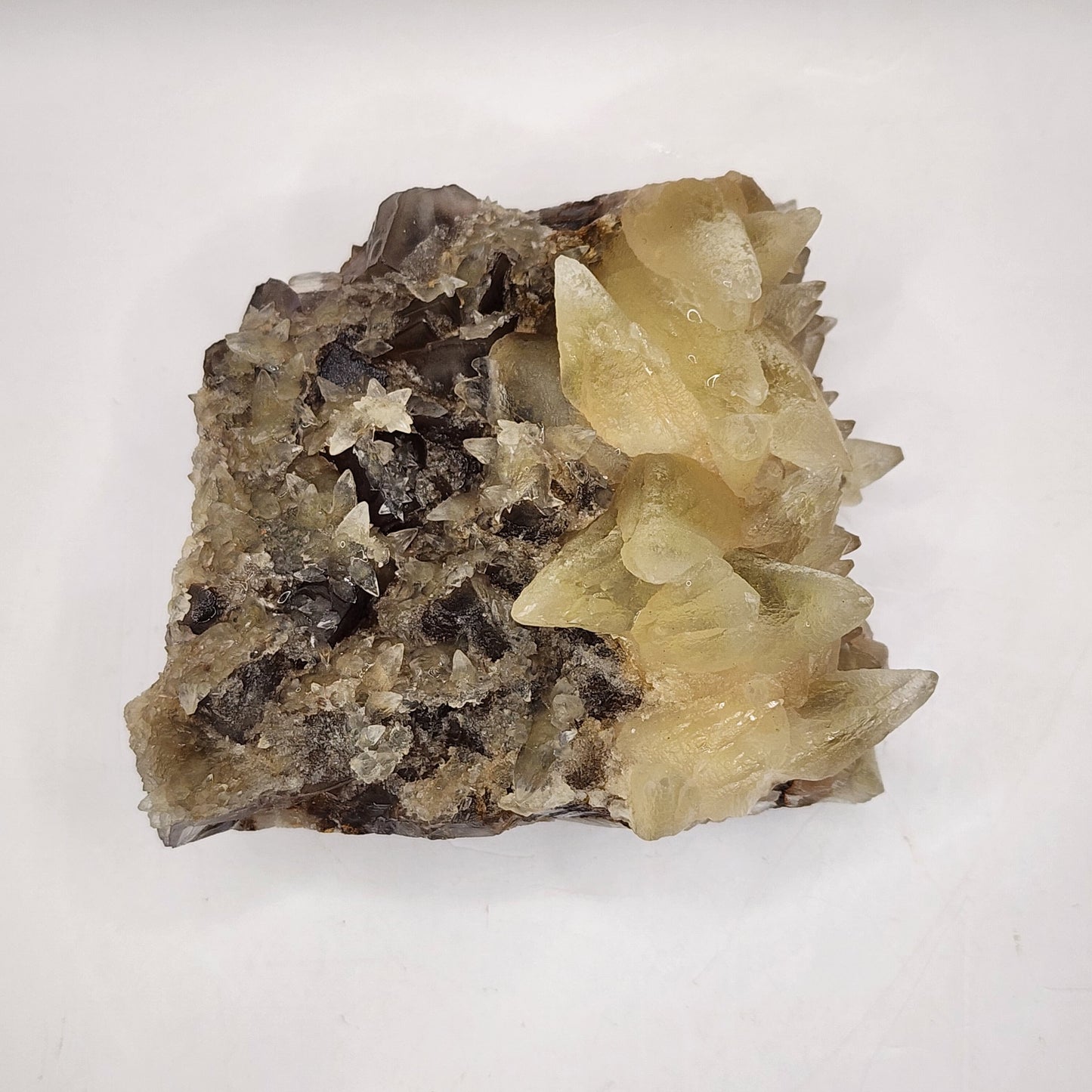 4" Fluorite with Dogtooth Calcite