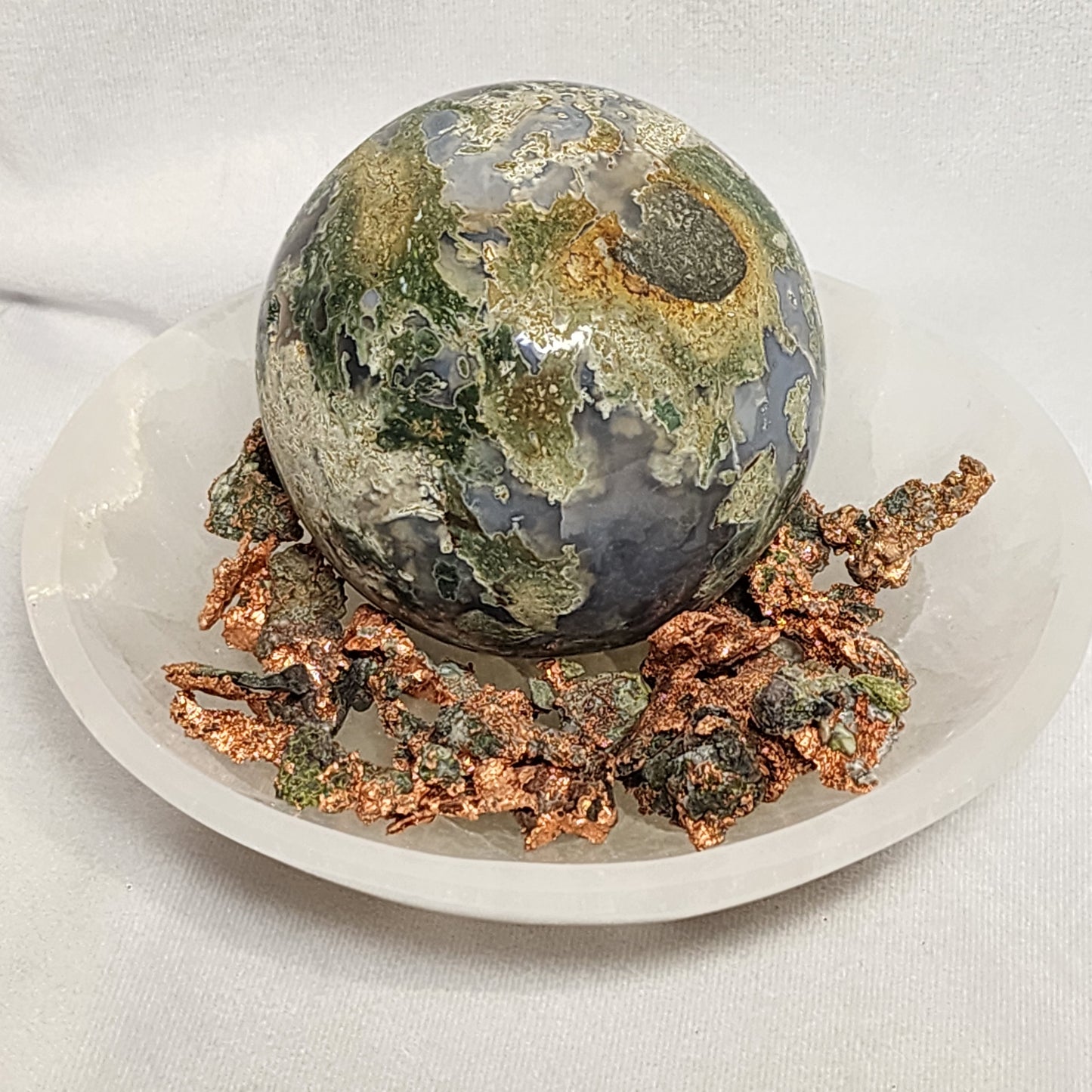 "Earthy" Moss Agate Sphere