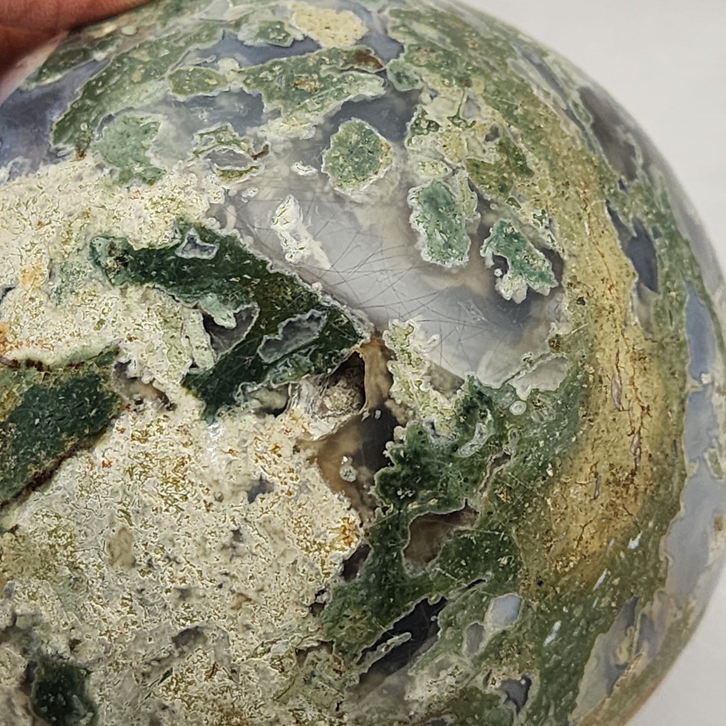 "Earthy" Moss Agate Sphere