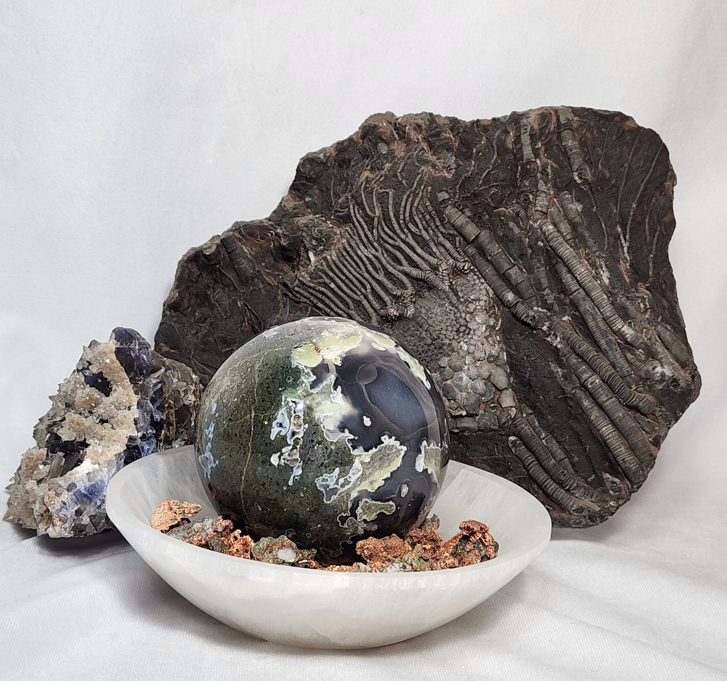 Magnificent Moss Agate Sphere 4"