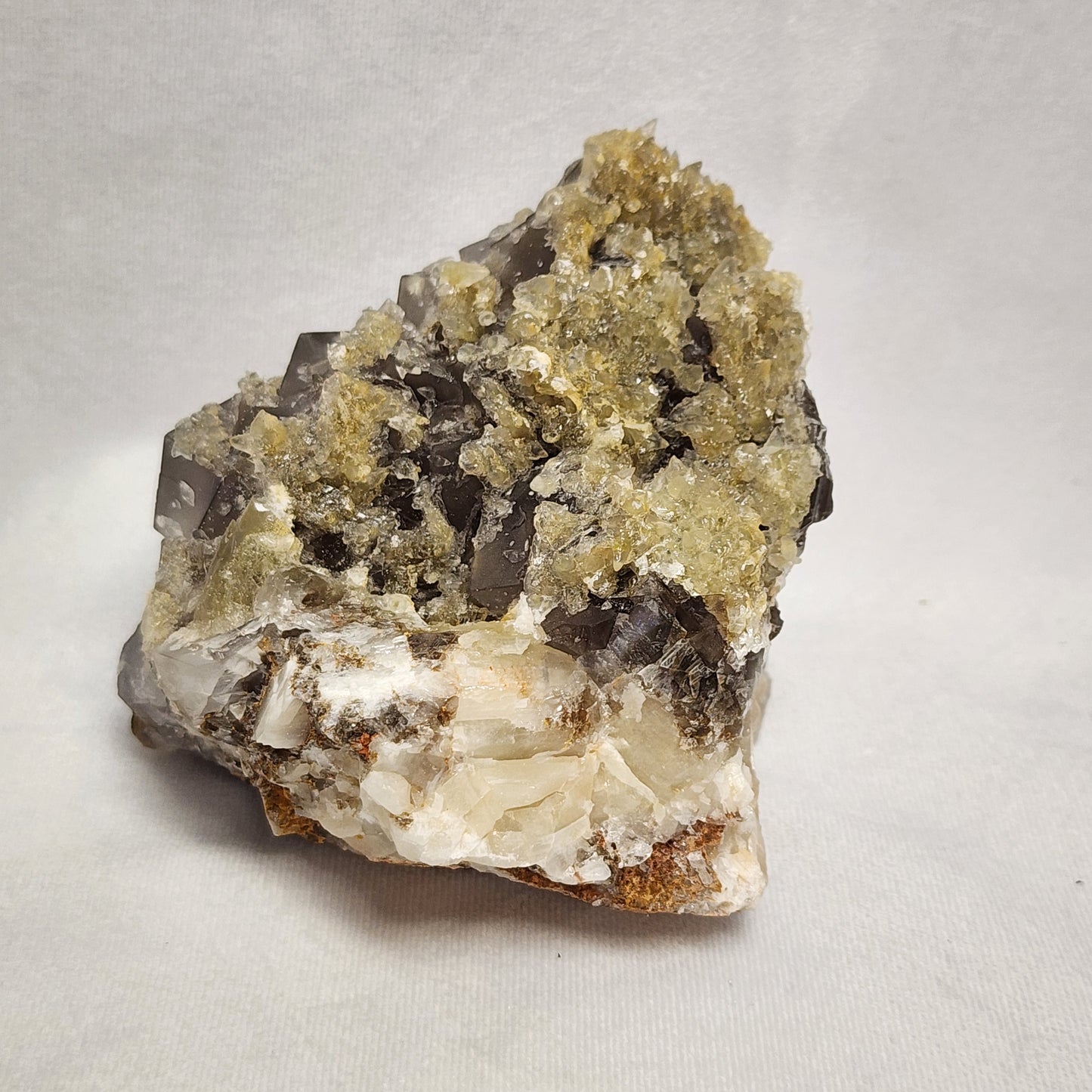 Deep Purple Fluorite with Dogtooth Calcite