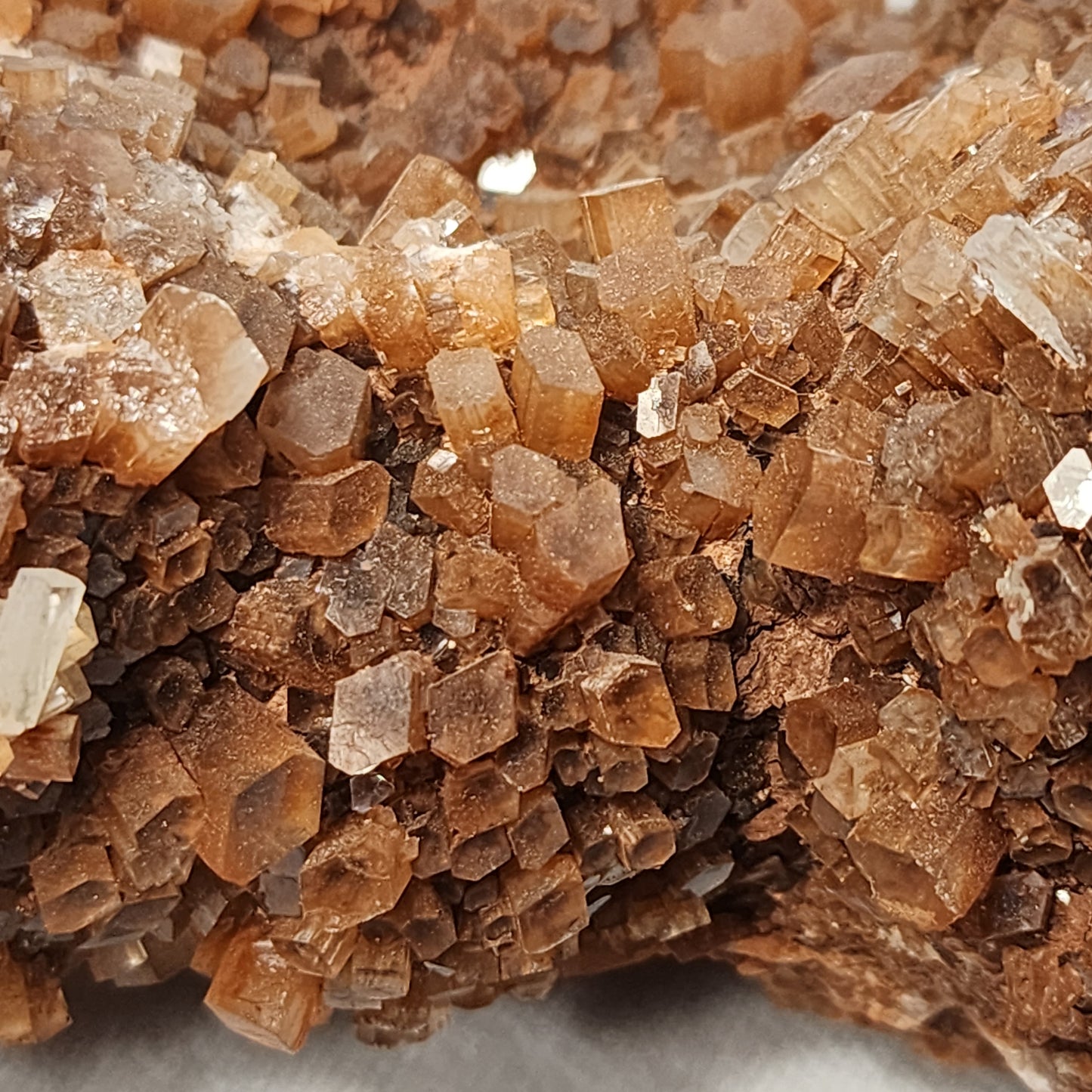 Red Hexagon Aragonite Cluster