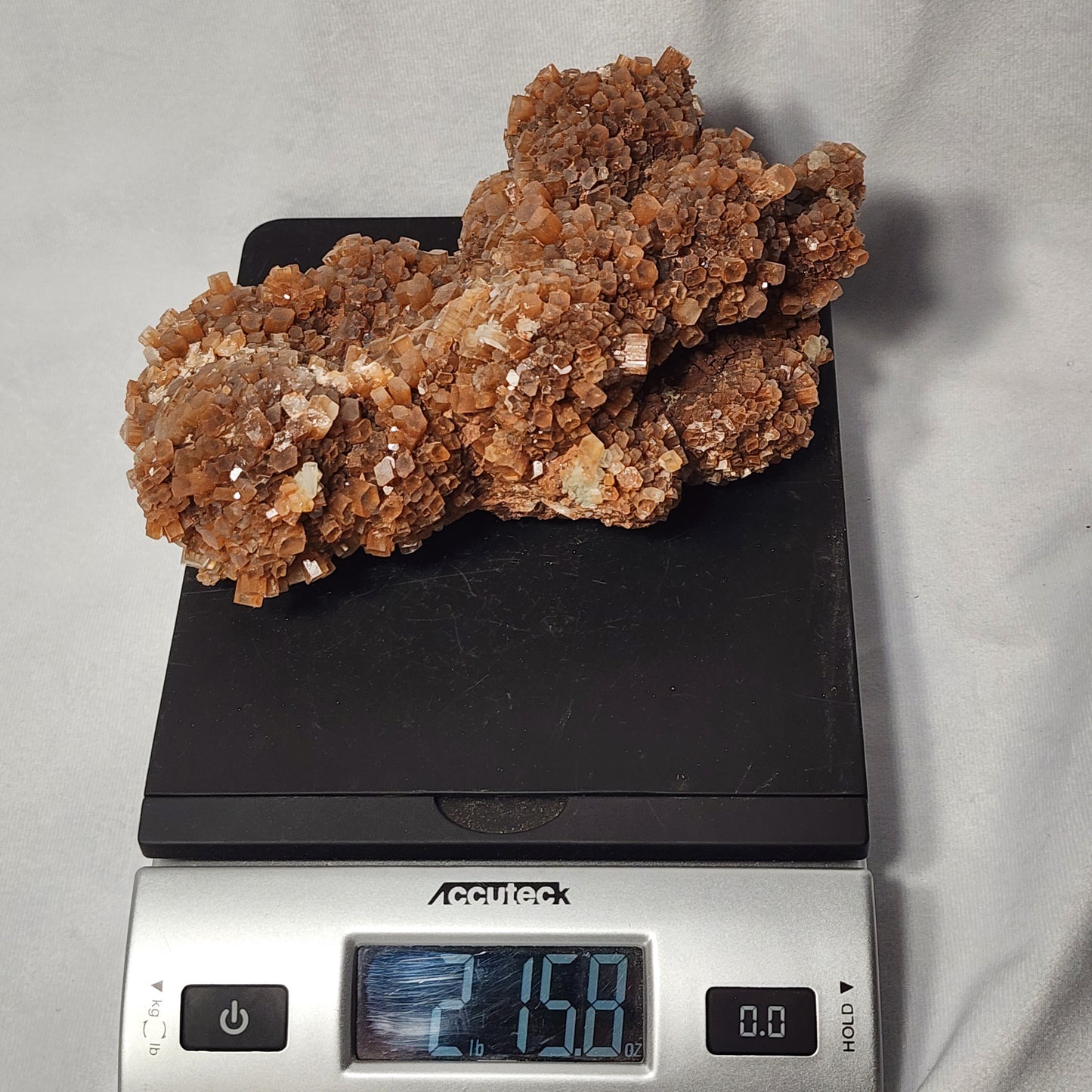 Red Hexagon Aragonite Cluster