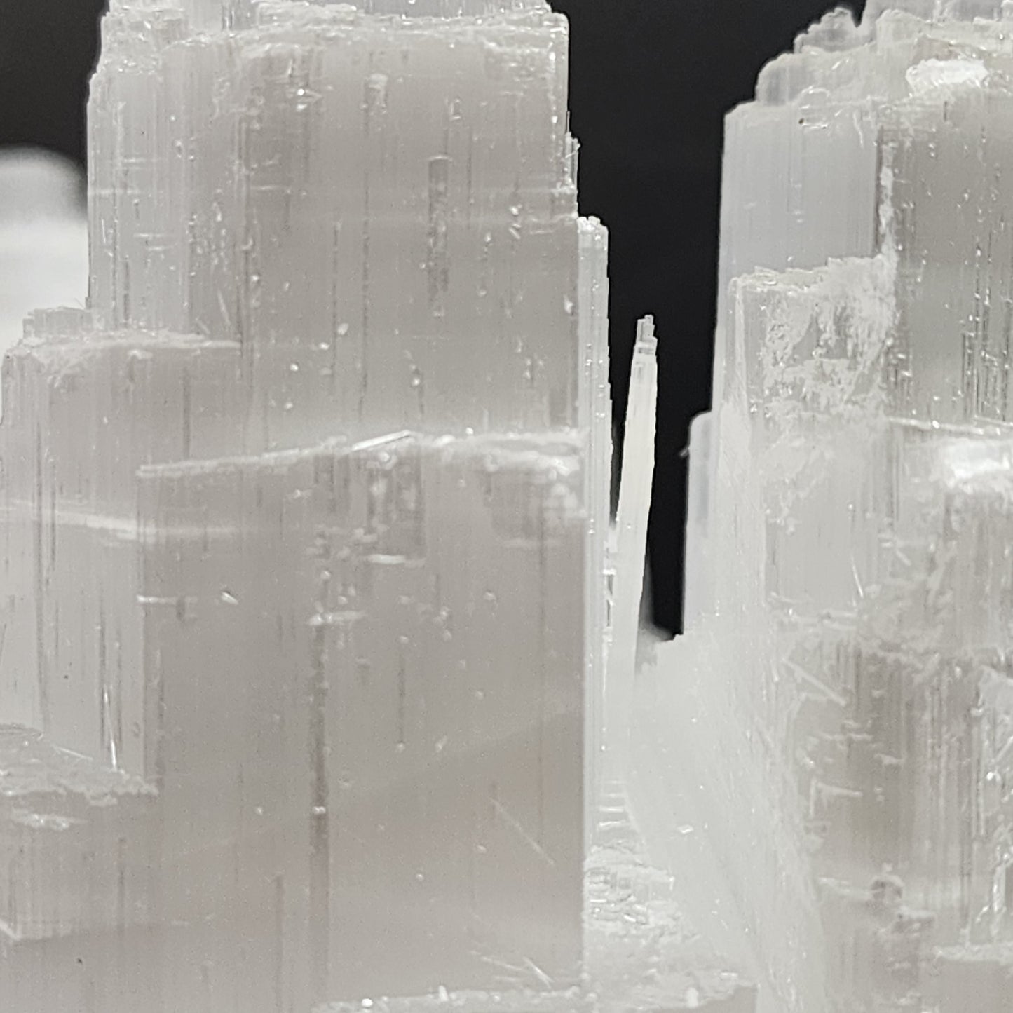 Stunning 8" Selenite Double Lamp Tower