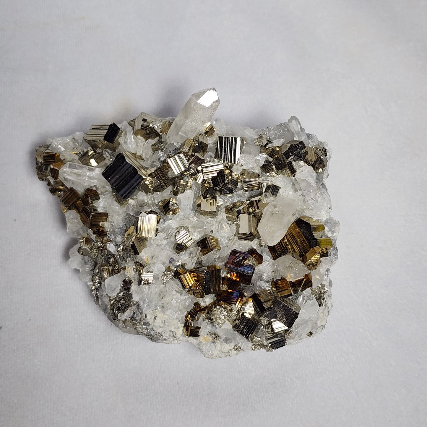 Captivating Cubed Pyrite on Quartz