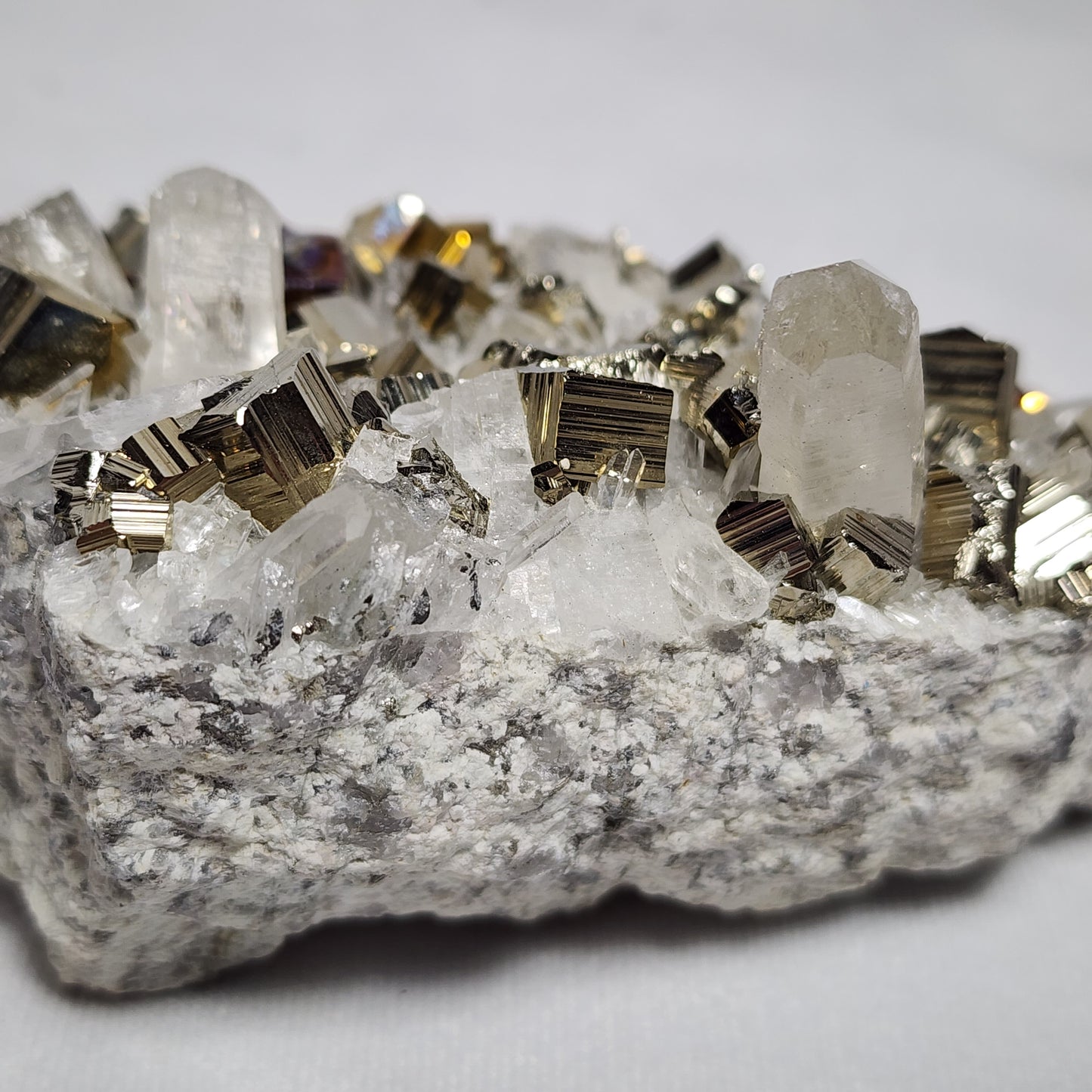 Captivating Cubed Pyrite on Quartz