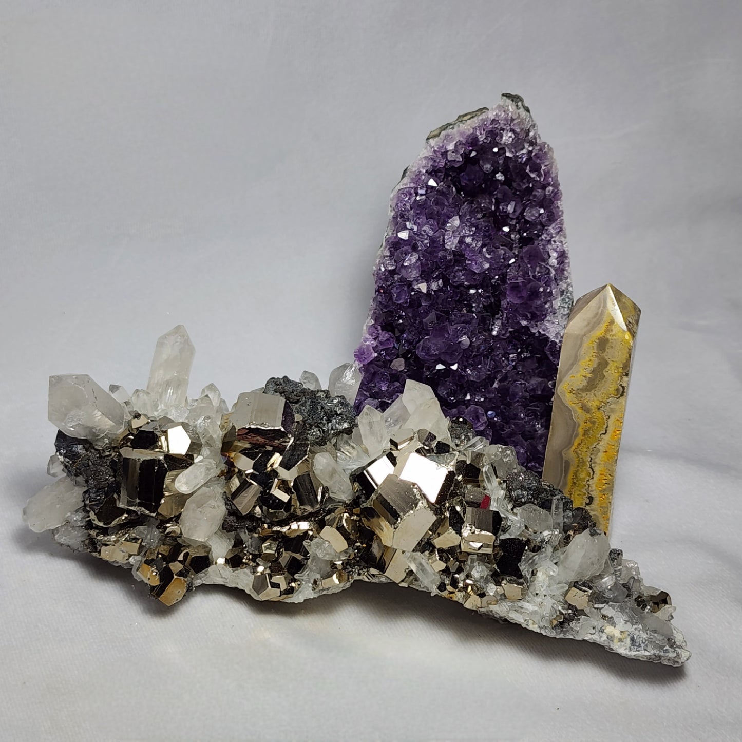 Glistening Pyrite Cubes and Captivating Quartz Points