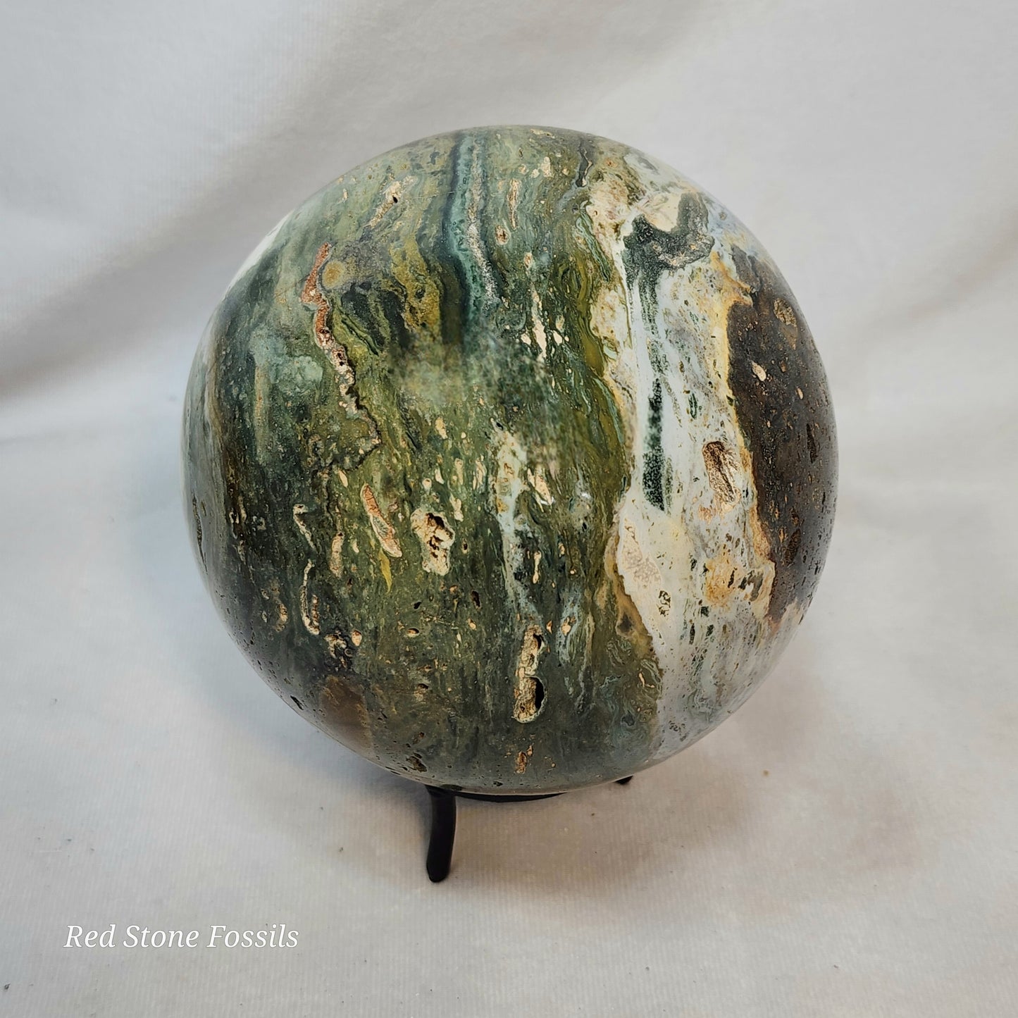 Spectacular Swirled Ocean Jasper Sphere