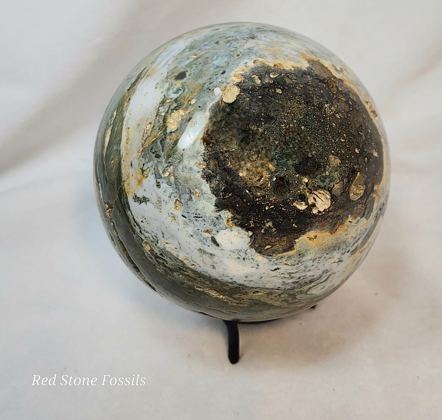 Spectacular Swirled Ocean Jasper Sphere